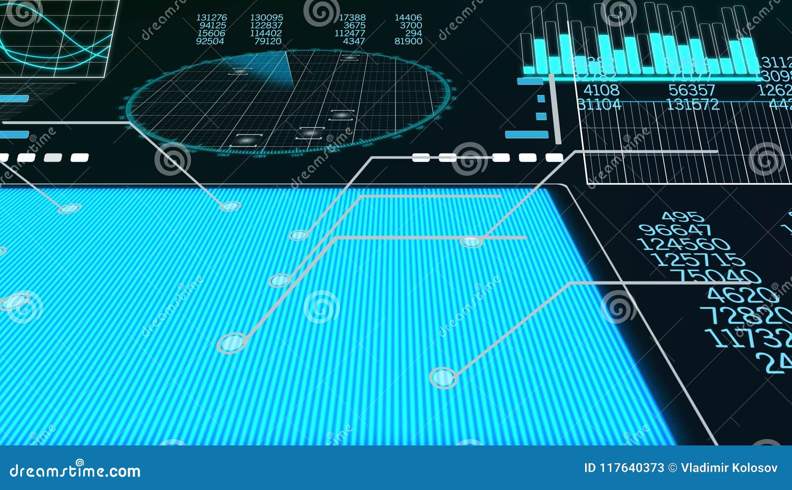 Pixilated Detection Scanner of Aircraft Stock Illustration