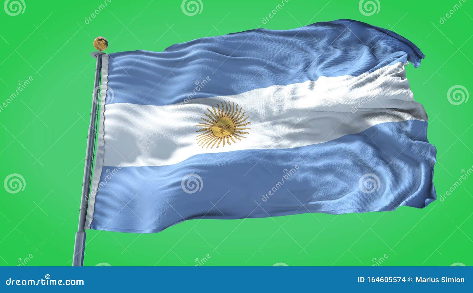 Pizarra De Bandera Animada Argentina En 3d Y Pantalla Verde Metrajes Vídeo De Animado