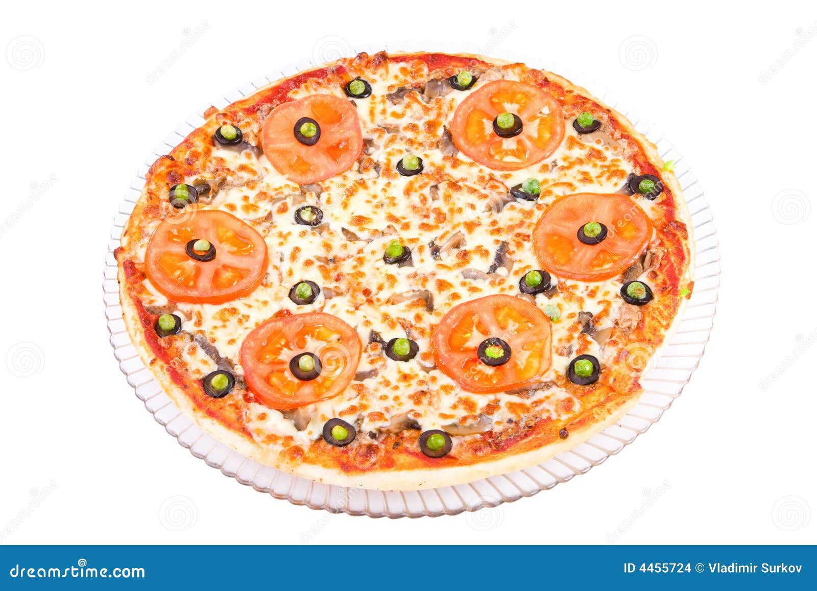 Pizza Siciliana Isolated On White Background Stock Photo 448714750