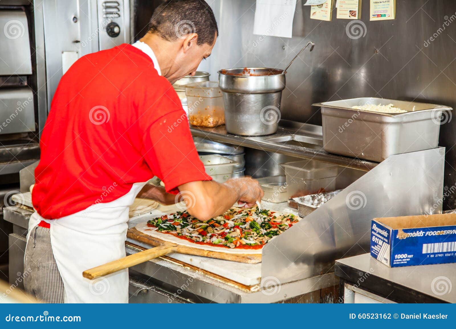 Pizza Baker Making Fresh Pizza Editorial Photography Image of jobs