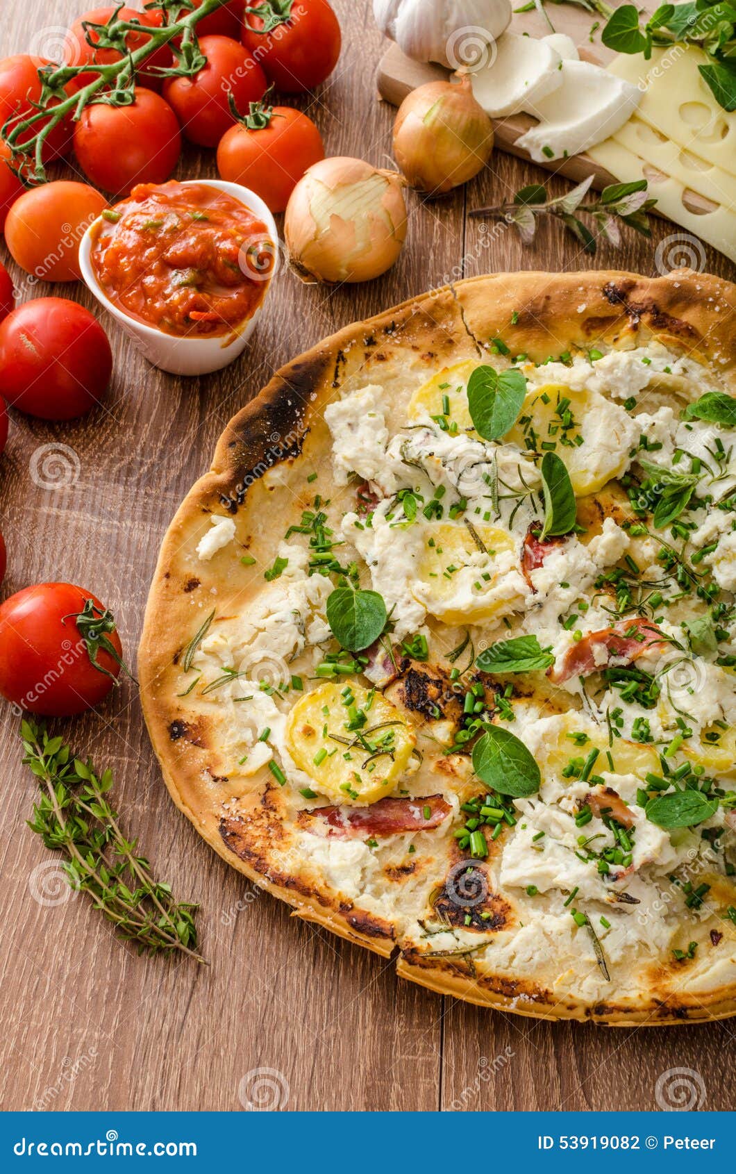 pizza bianco with rosemary and pancetta