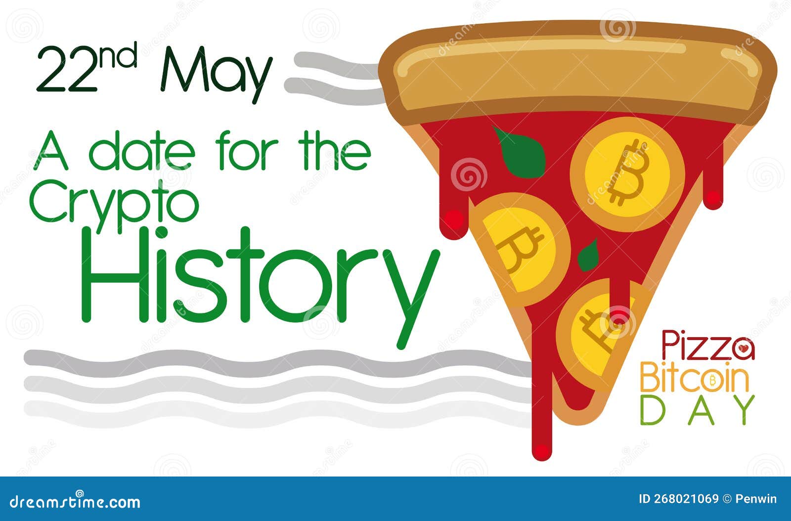 Pizza with Coins and Steam To Commemorate Pizza Bitcoin Day, Vector  Illustration Stock Vector - Illustration of holiday, heart: 268021069