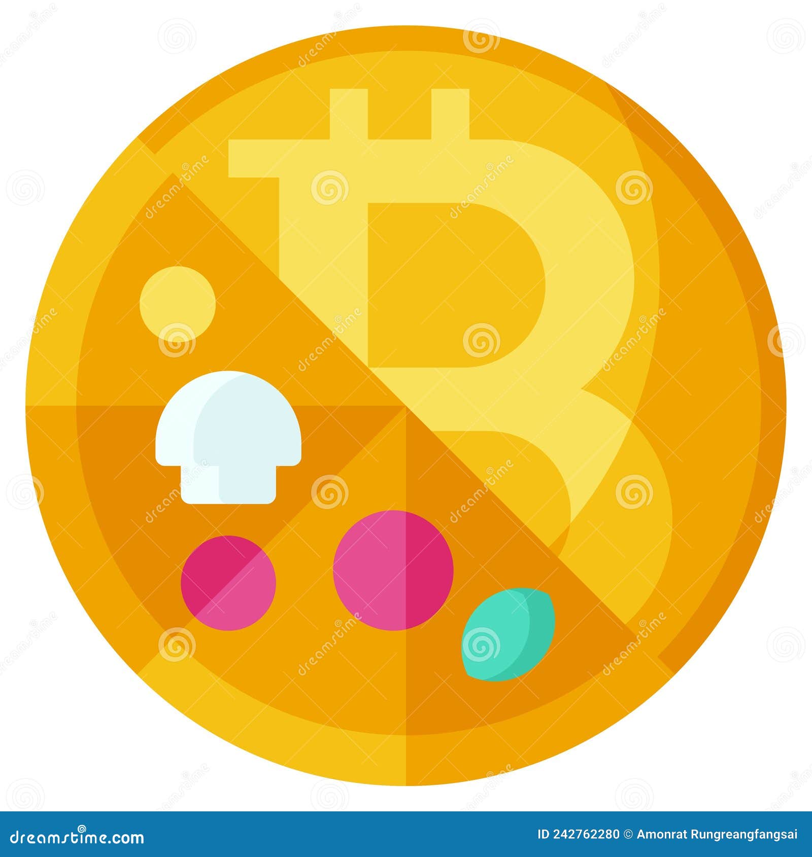 Pizza Bitcoin Icon, Bitcoin Related Vector Illustration Stock Vector -  Illustration of lotto, coin: 242762280