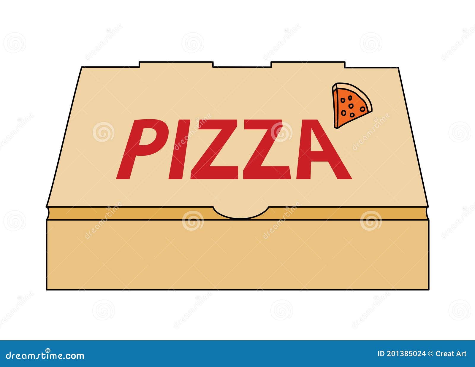 Pizza Box Clip Art Illustartion Vector Stock Vector - Illustration