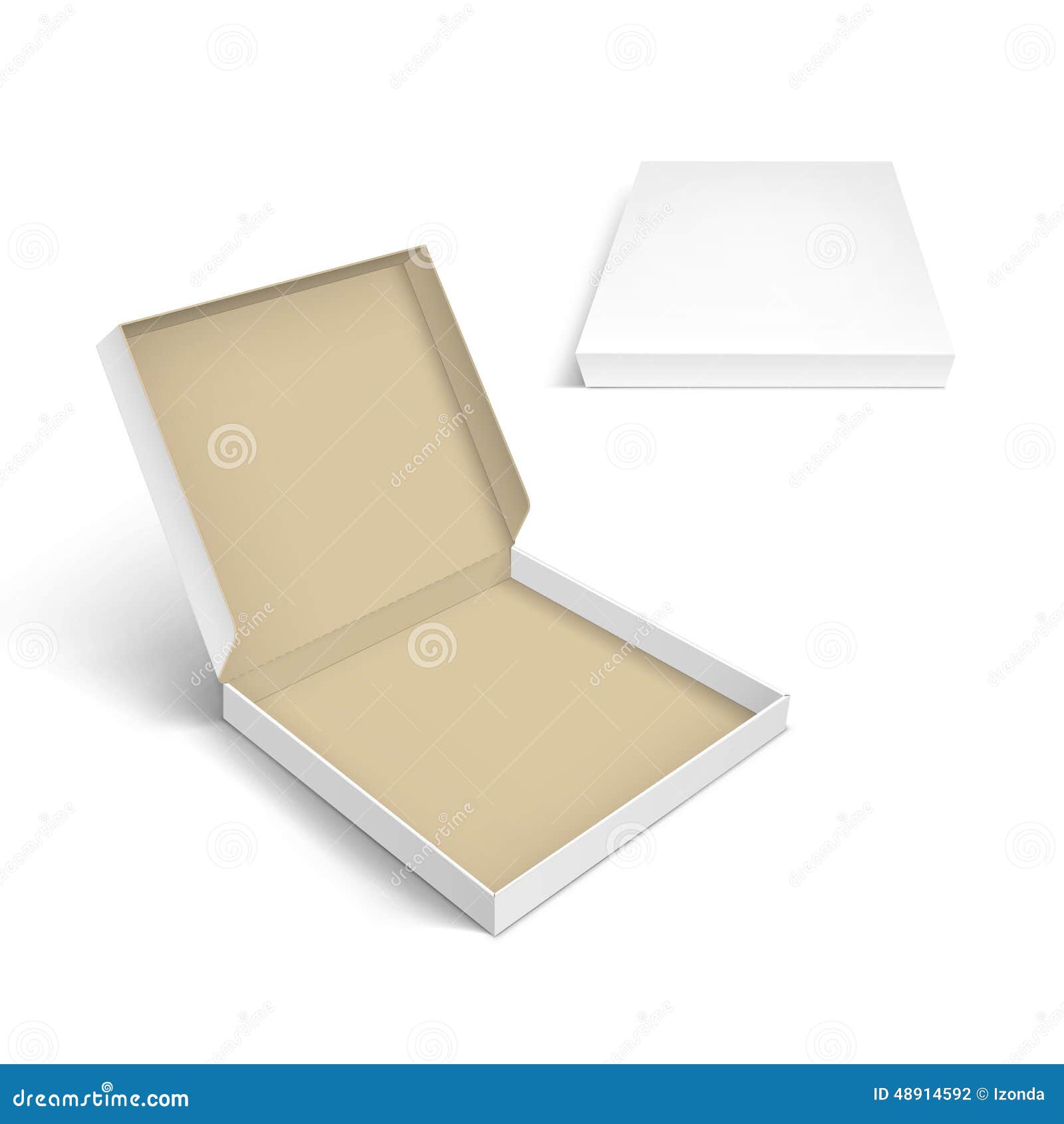 Pizza Box Packaging Template Isolated Stock Vector Illustration Of