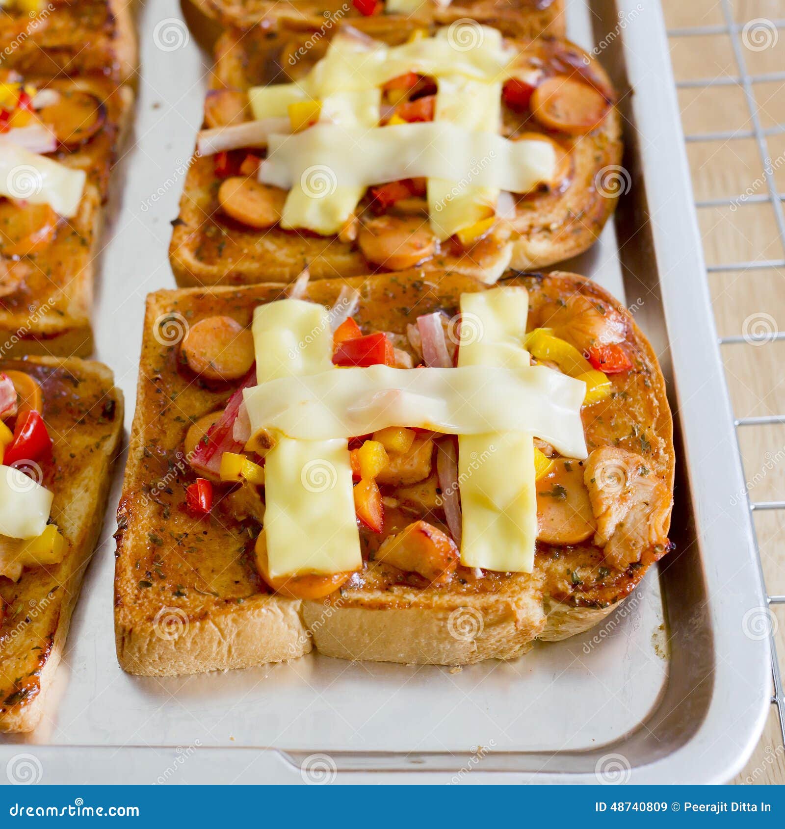 Pizza Breads with Cheddar Cheese and Mozzarella Cheese Homemade Stock