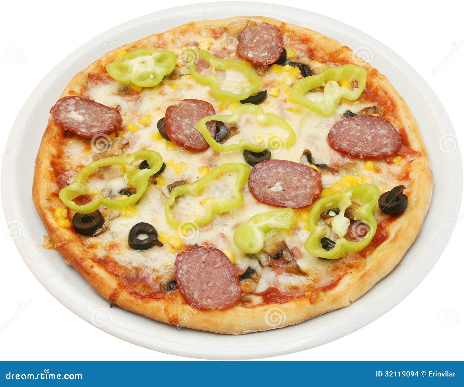 Pizza Calabrese Com Bacon Ch Do Salame Da Salsicha Foto de Stock Imagem de gordo, lanche 32119094