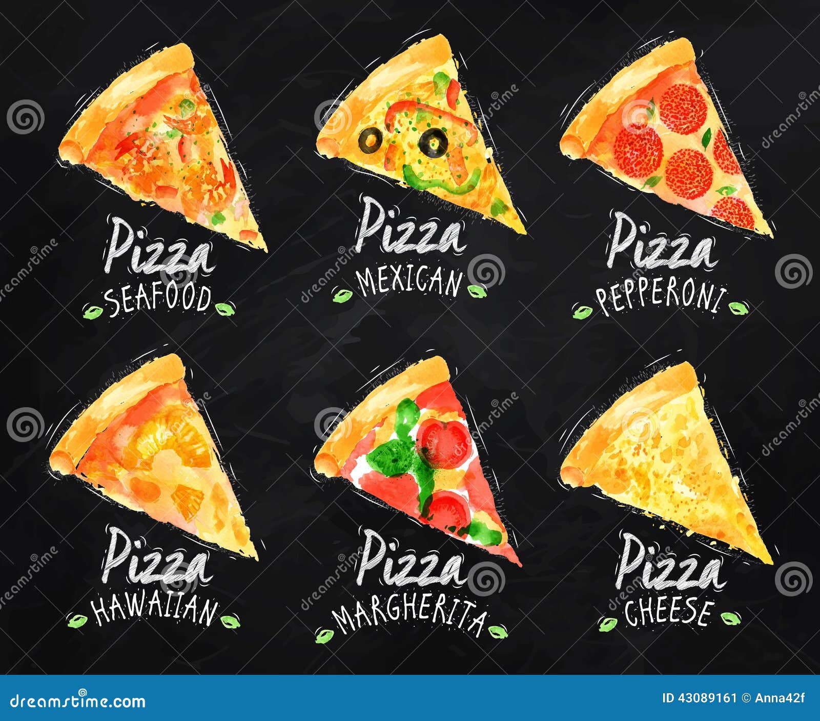 Pizza chalk set stock illustration. Illustration of cooking 43089161