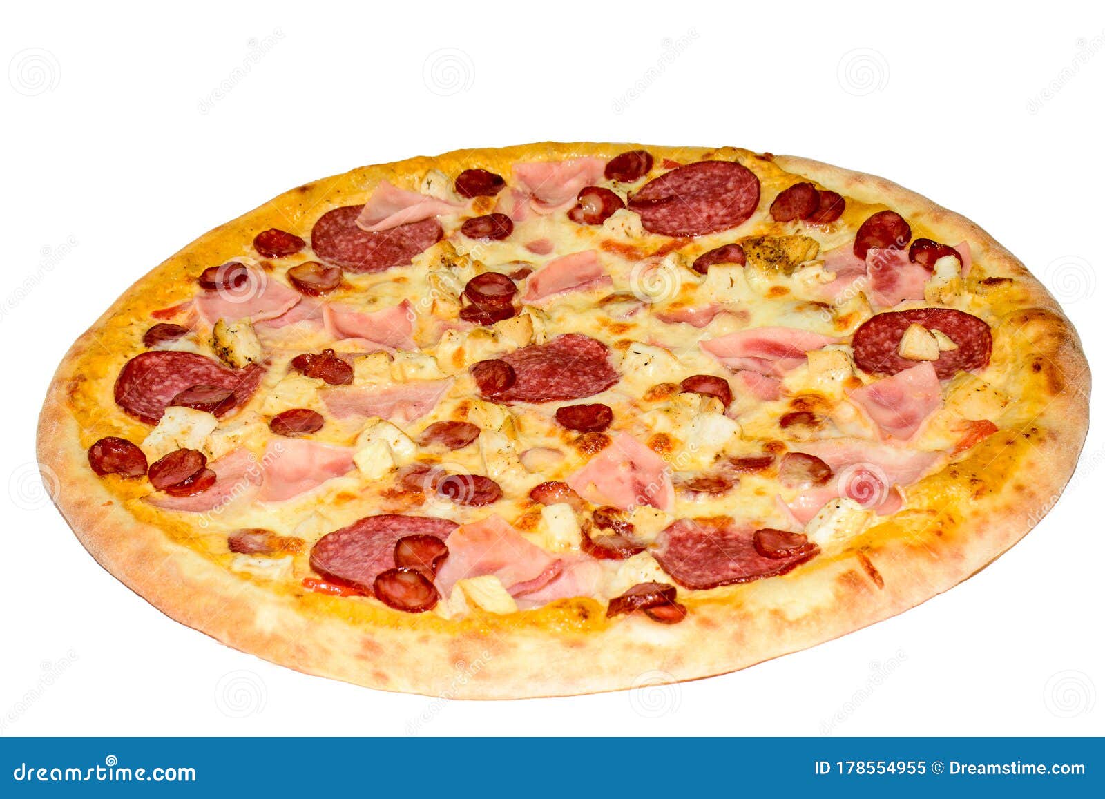 Pizza with Cheese View from an Angle Stock Image - Image of mushrooms ...