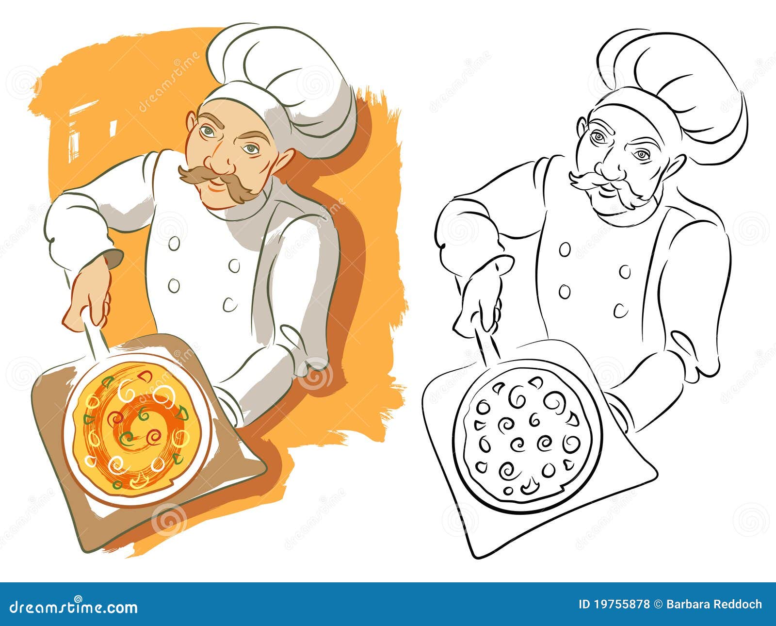 Pizza Chef Clip Art Black And White