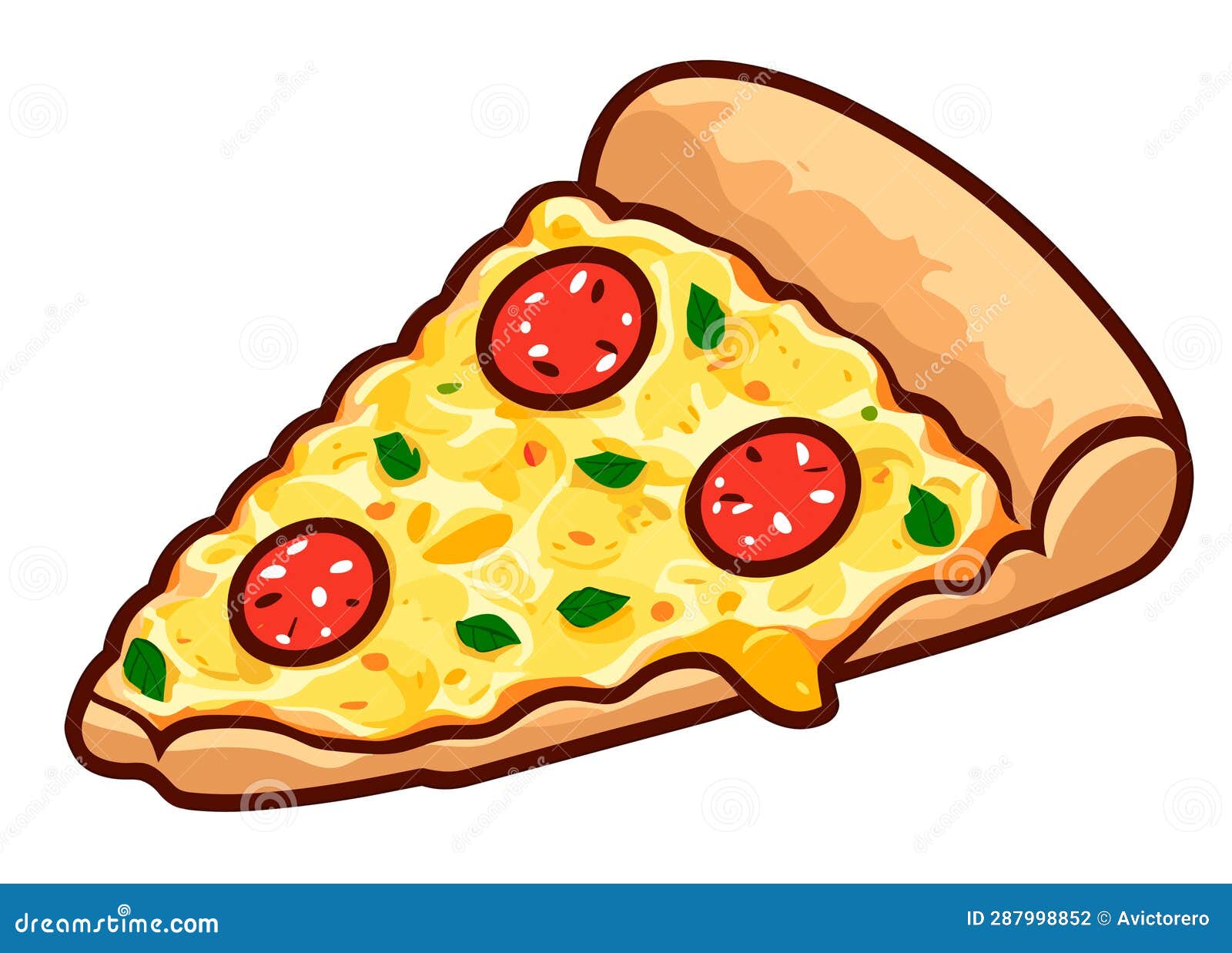 Pizza Clip Art Isolated on White Background Stock Illustration