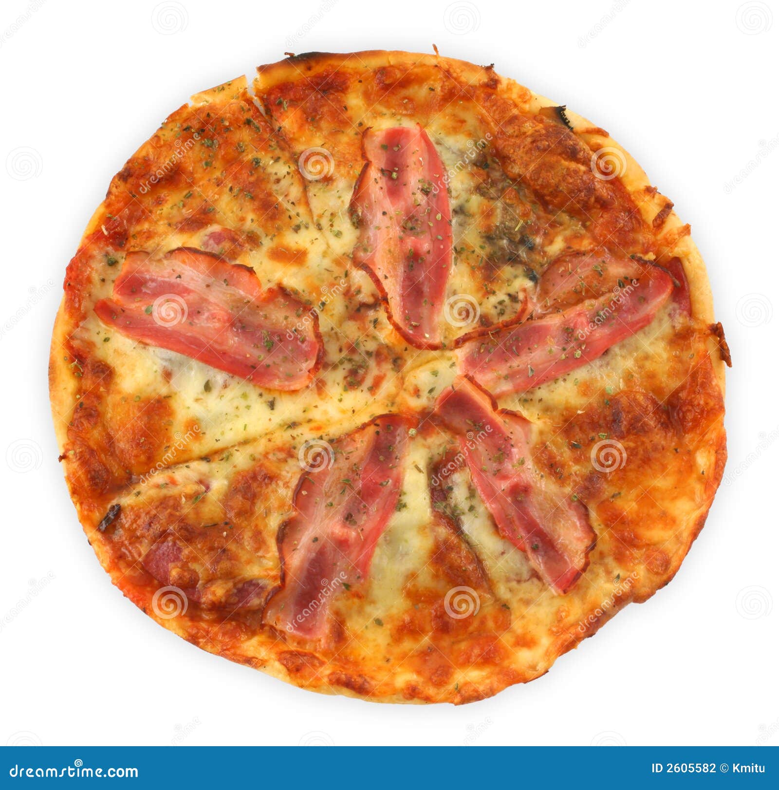 Pizza Con Pancetta Affumicata Fotografia Stock Immagine di mini