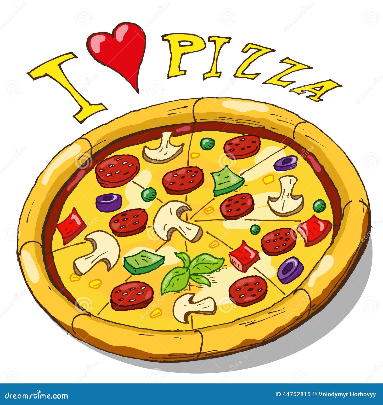 Pizza de dessin de main illustration de vecteur. Illustration du rapide