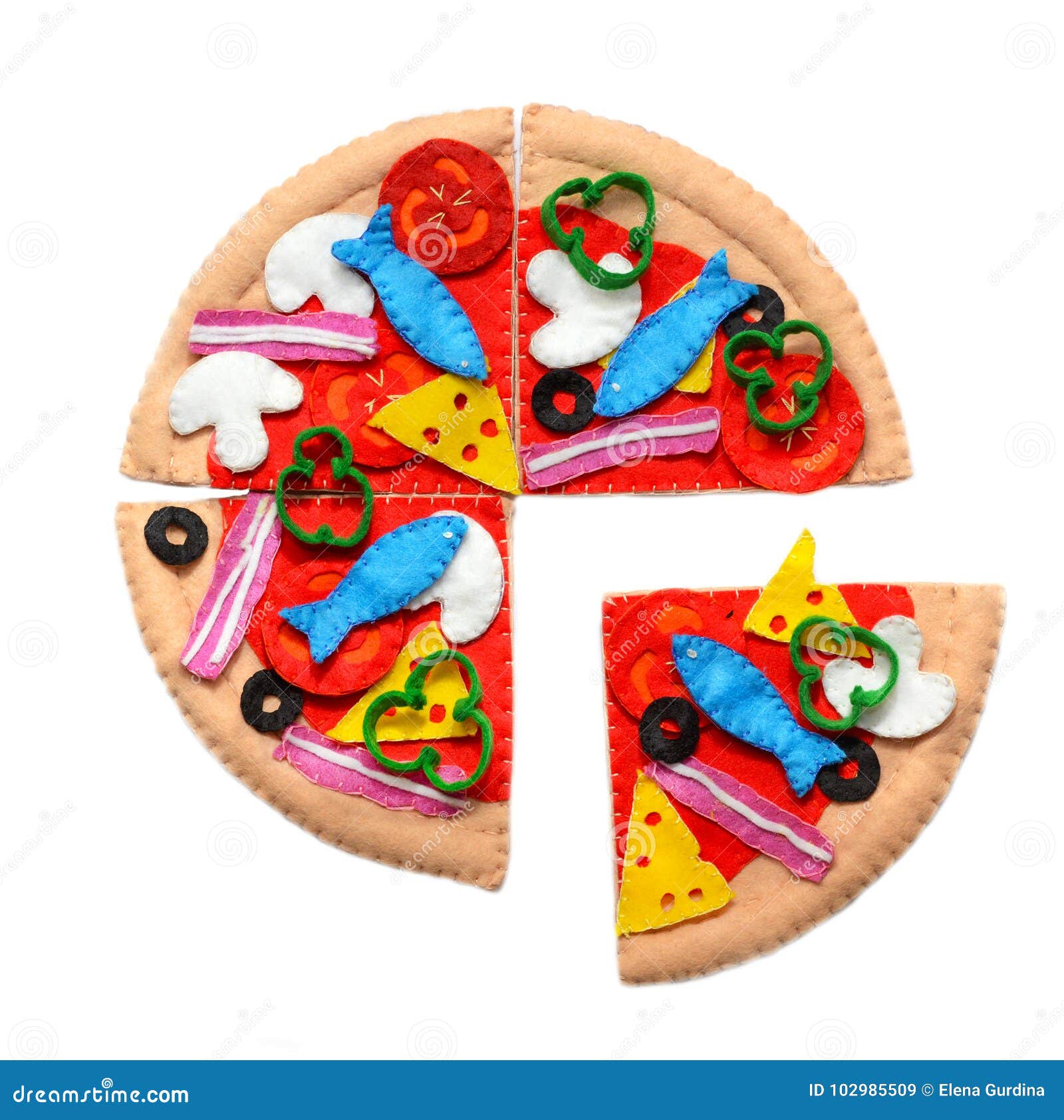 Pizza De Feltro. Brinquedos De Comida Para As Crianças. Imagem de Stock -  Imagem de conceito, feltro: 269341845