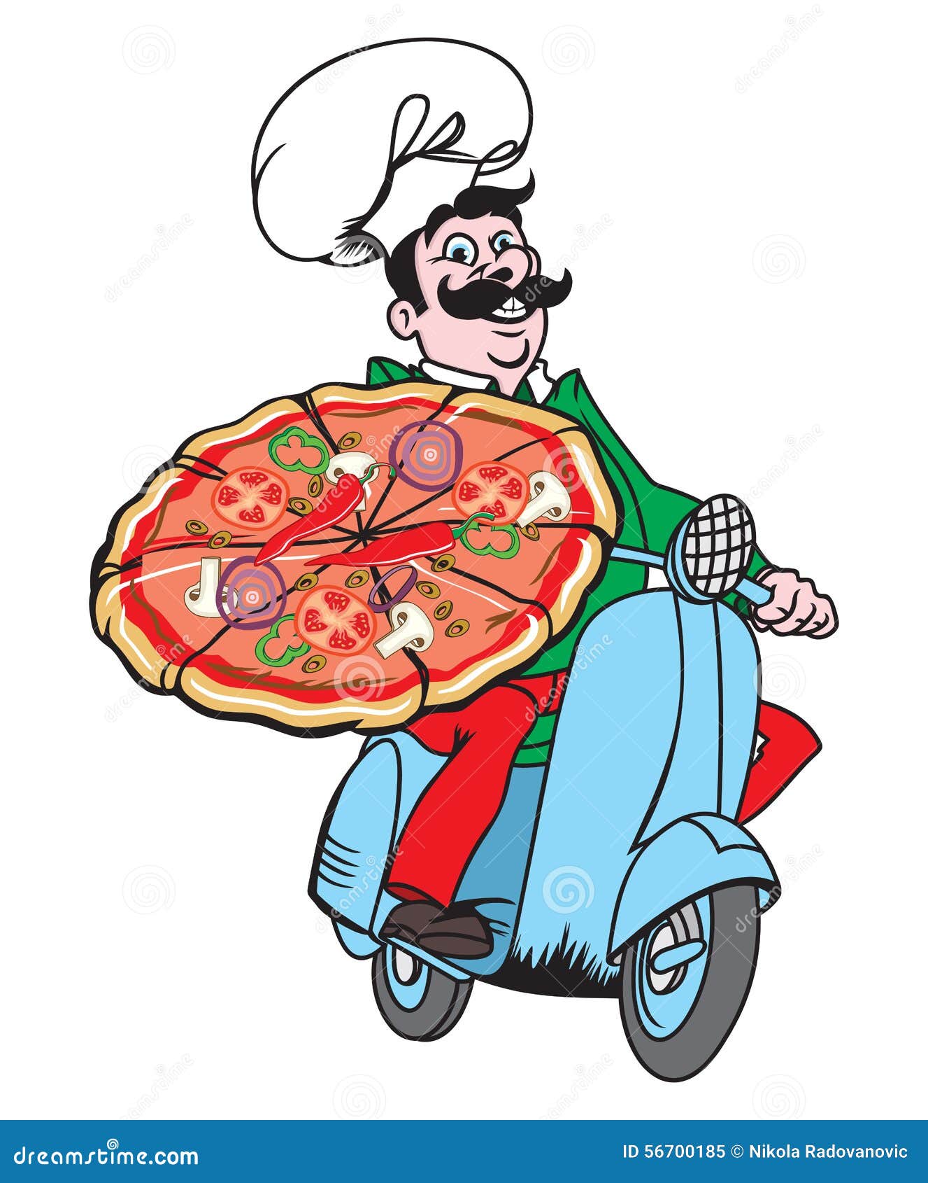 Pizza delivery stock vector. Illustration of italian 56700185