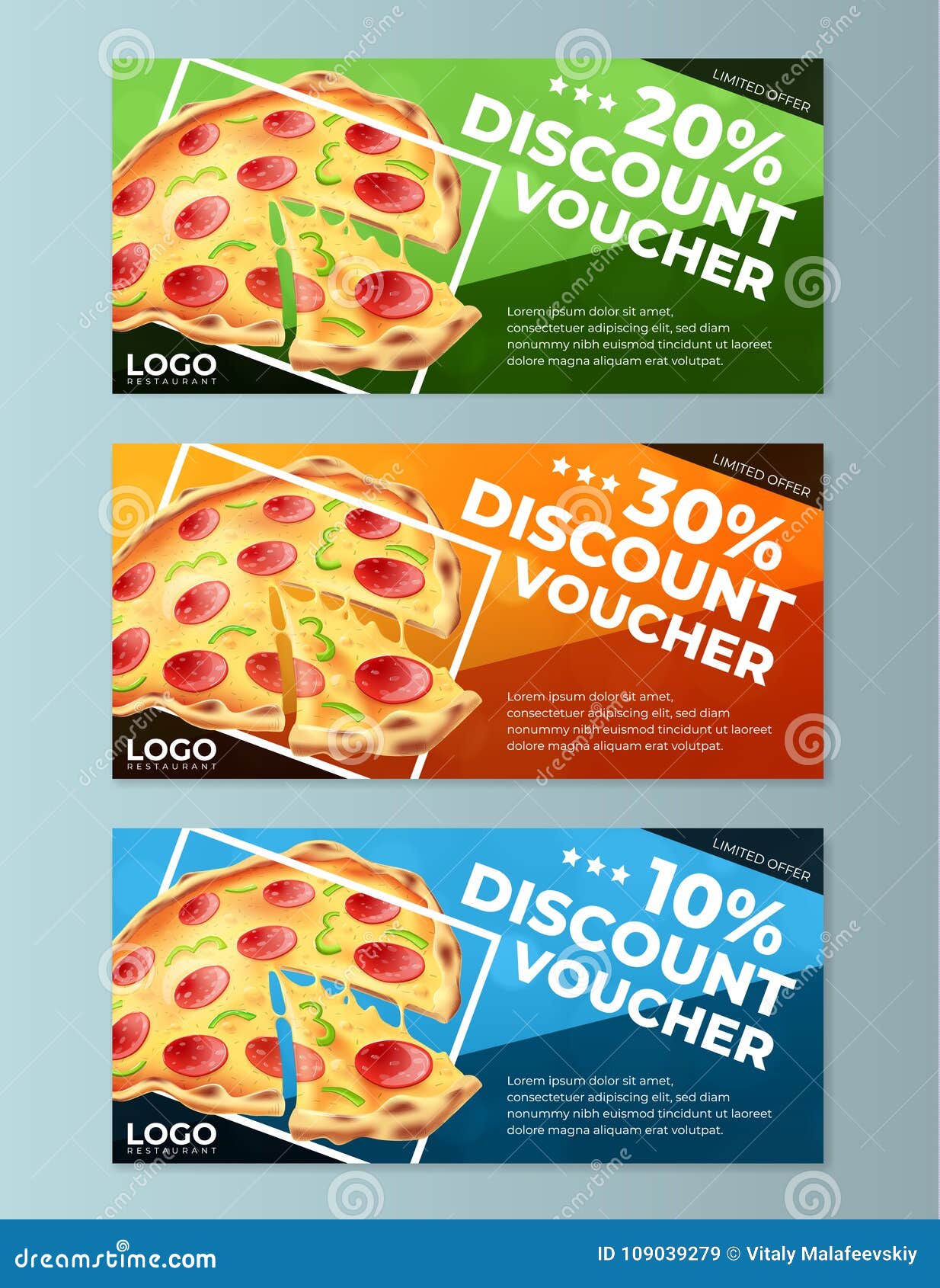 Pizza Discount Voucher Templates Stock Vector Illustration of pizza