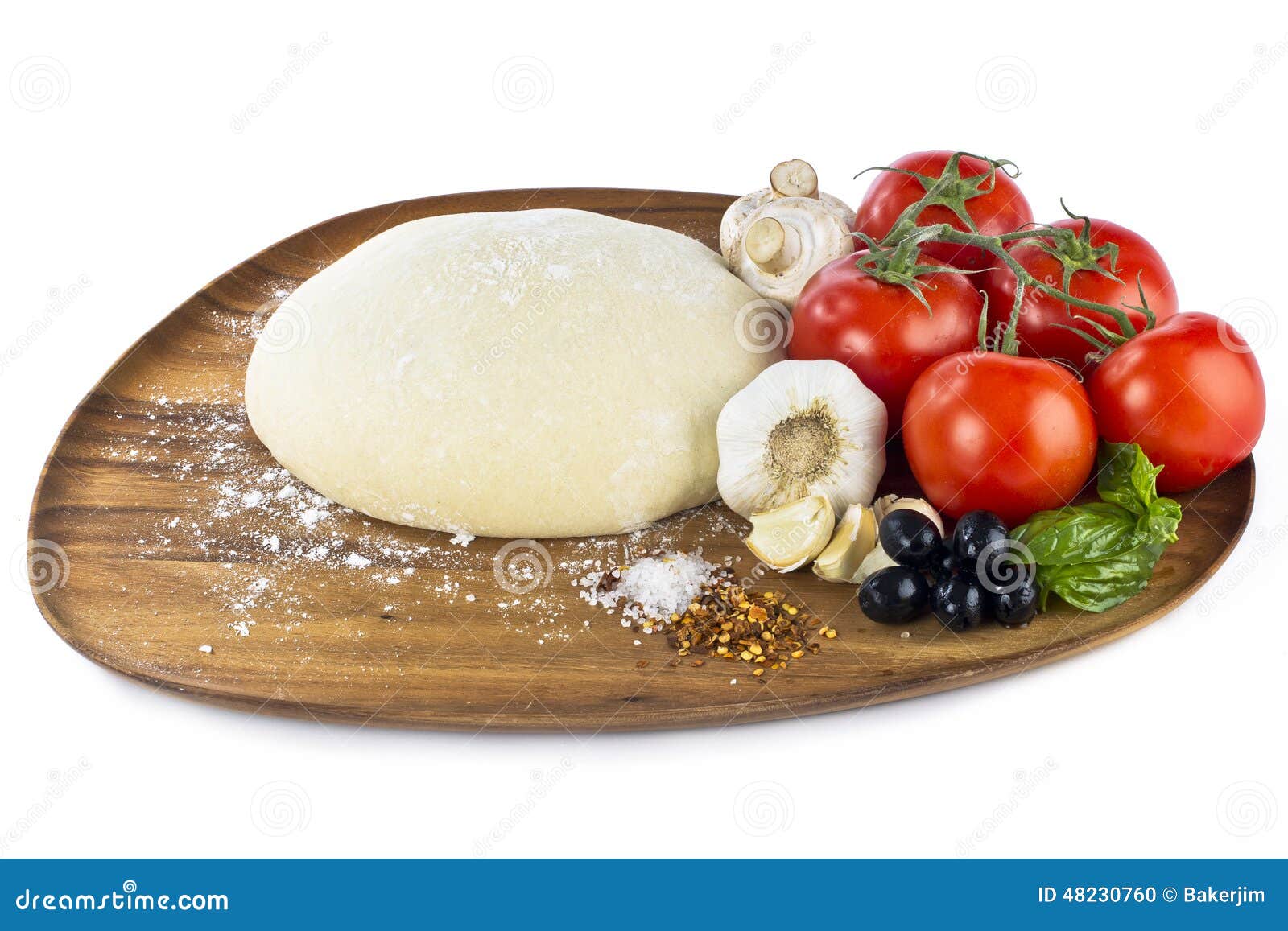 Pizza Dough with Ingredients Stock Photo Image of black, dough 48230760