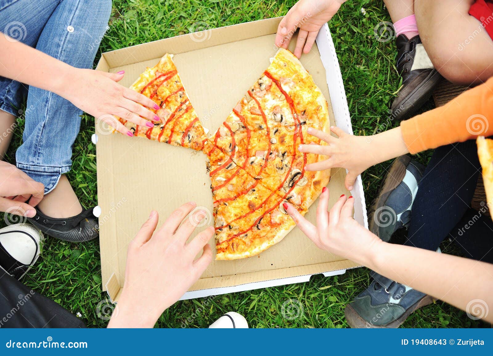 Pizza family picnic stock image. Image of child, cheese 19408643