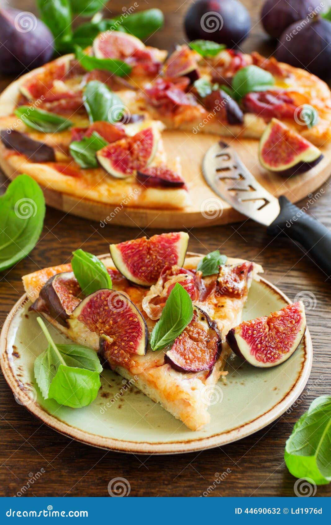 Pizza with figs, stock photo. Image of rocket, cuisine 44690632
