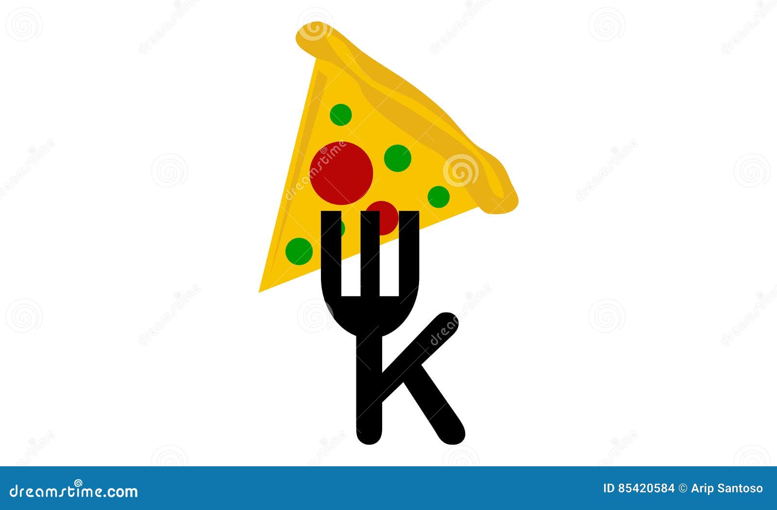 Pizza Fork Letter K Stock Vector Illustration Of Abbreviation