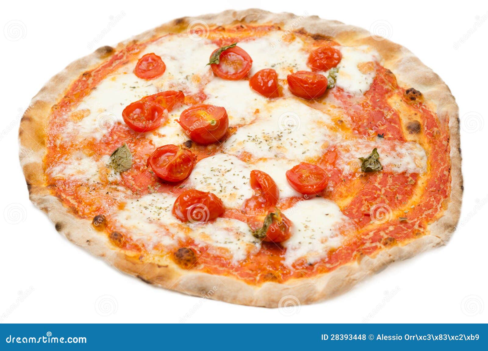 Pizza with fresh tomatoes stock photo. Image of restaurant - 28393448