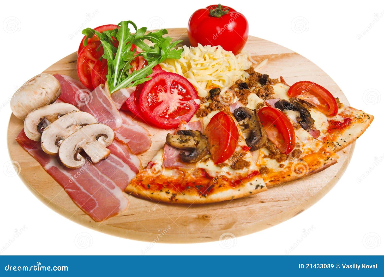 Pizza with ham stock image. Image of ingredients, edible 21433089