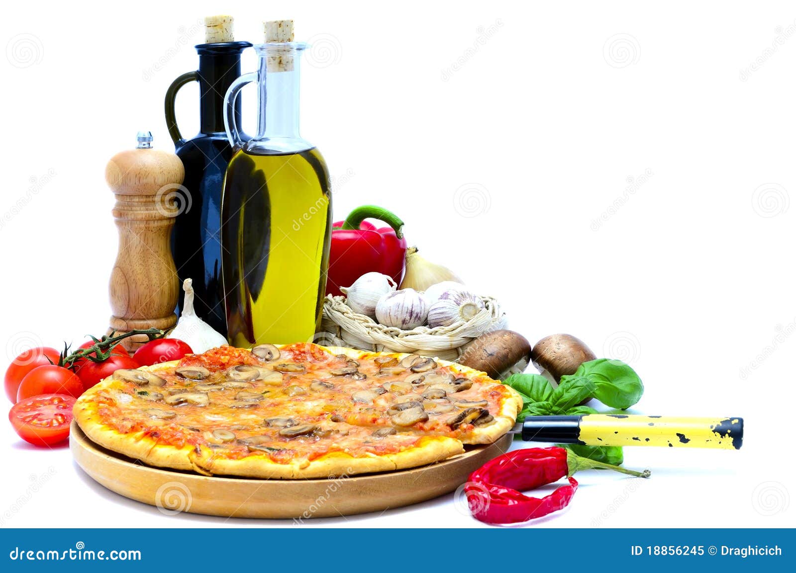 Pizza and ingredients stock image. Image of tasty, ingredients 18856245