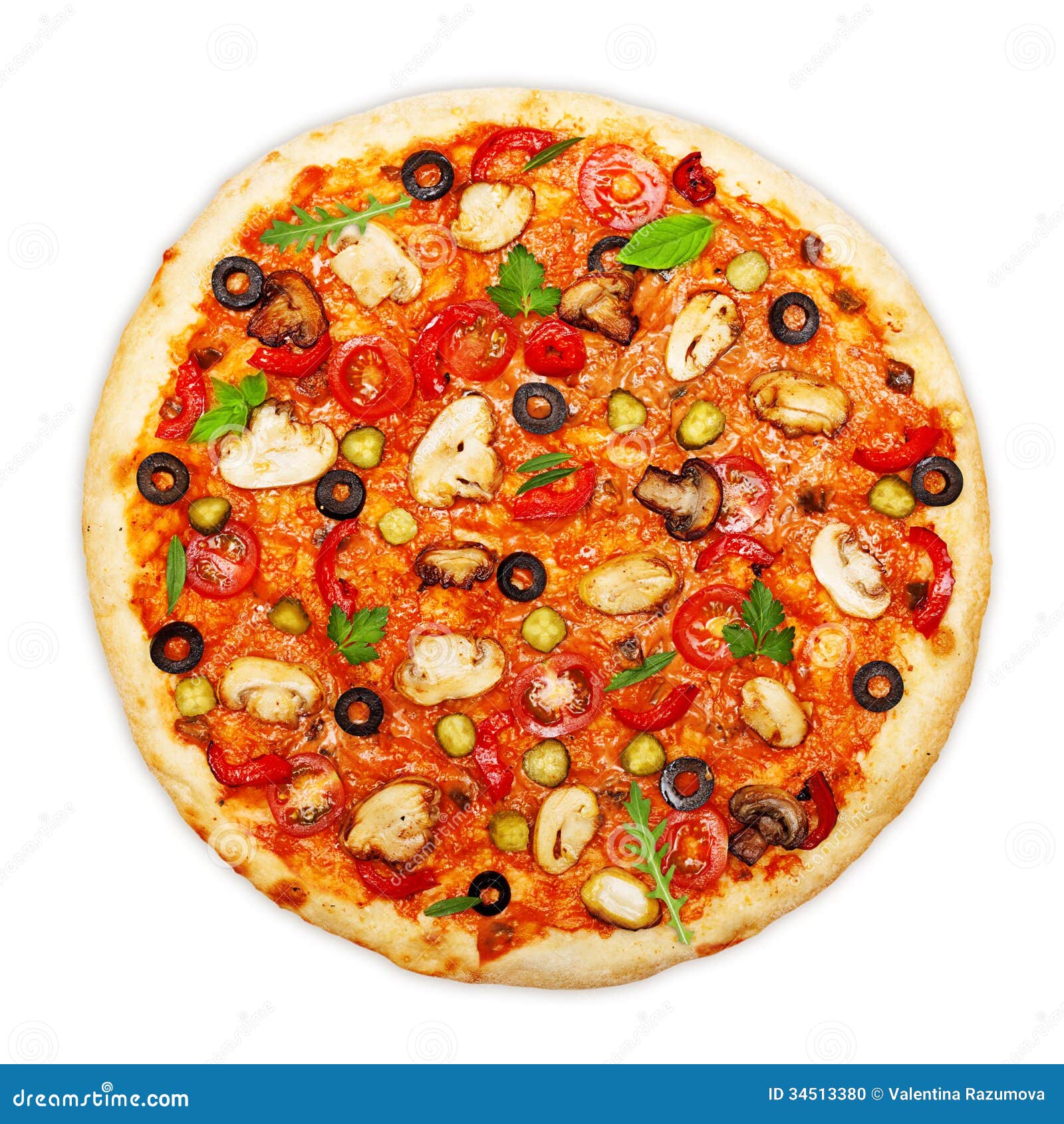 Pizza isolated stock photo. Image of object, baked, meal - 34513380