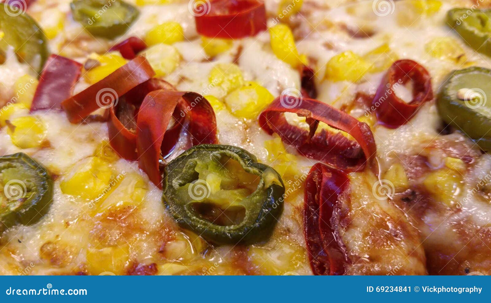 Pizza jalapeno chilly corn stock image. Image of faded 69234841