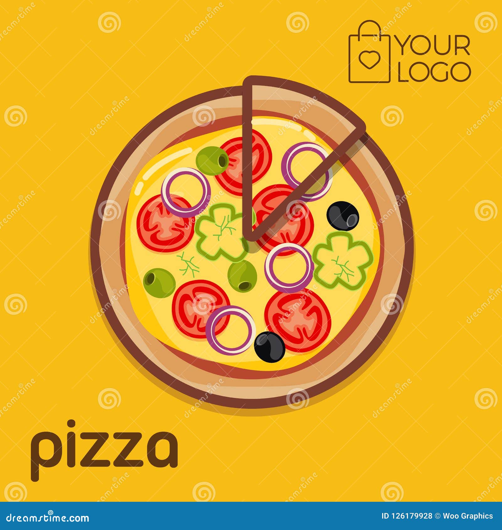 pizza logo icon flat ,   banner