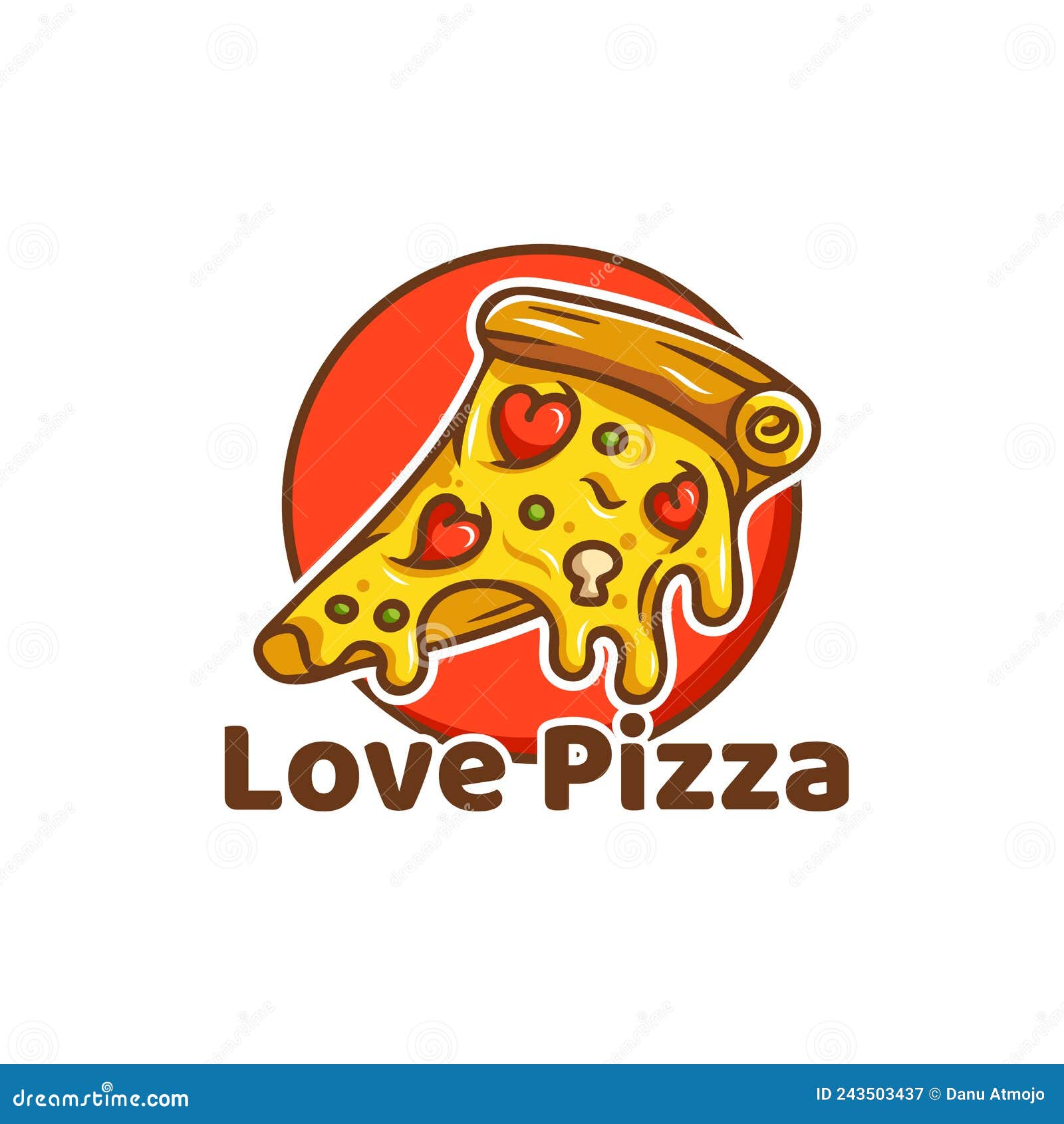 2 Designs Hand Drawn Heart Pizza Seamless Design