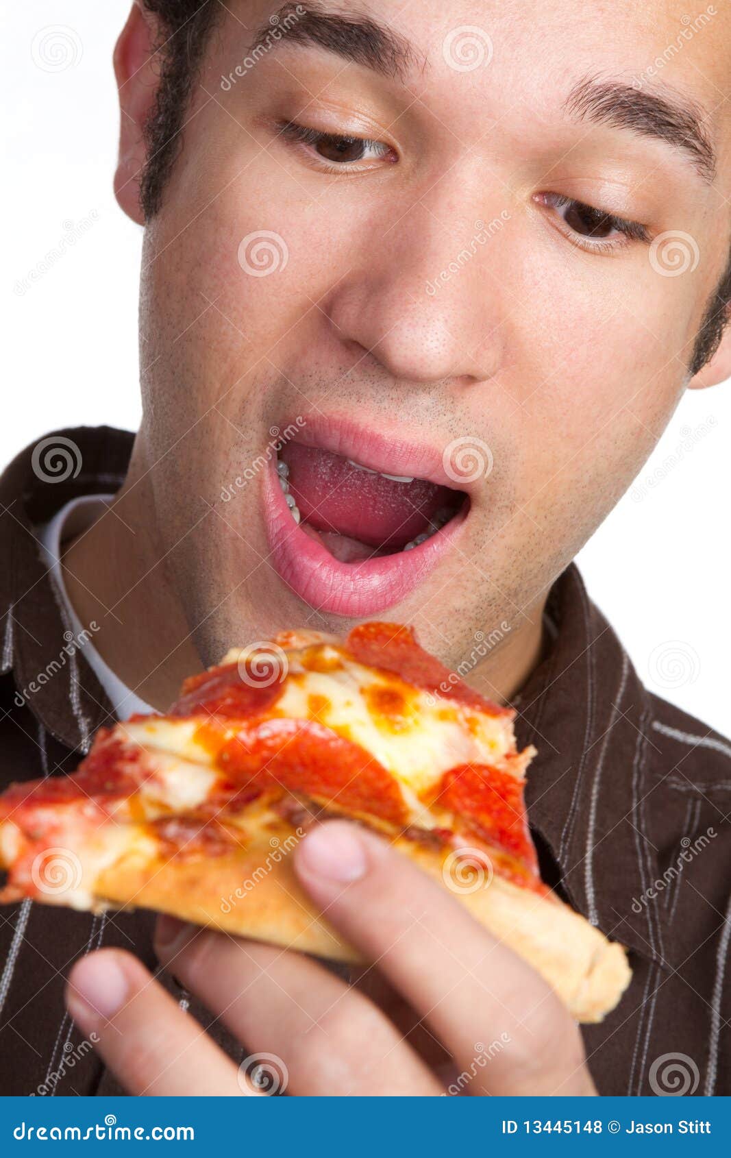 Pizza Man stock photo. Image of african, ethnicity, dinner 13445148