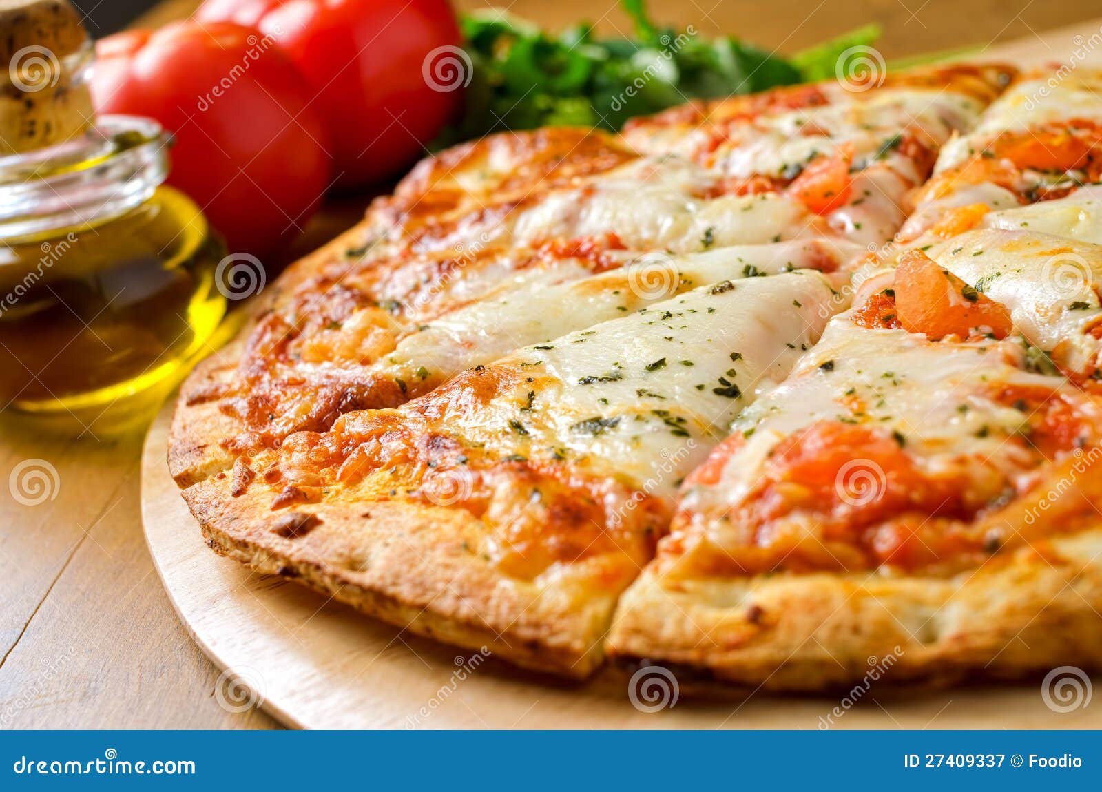 Pizza Margherita stock image. Image of closeup, mediterranean 27409337