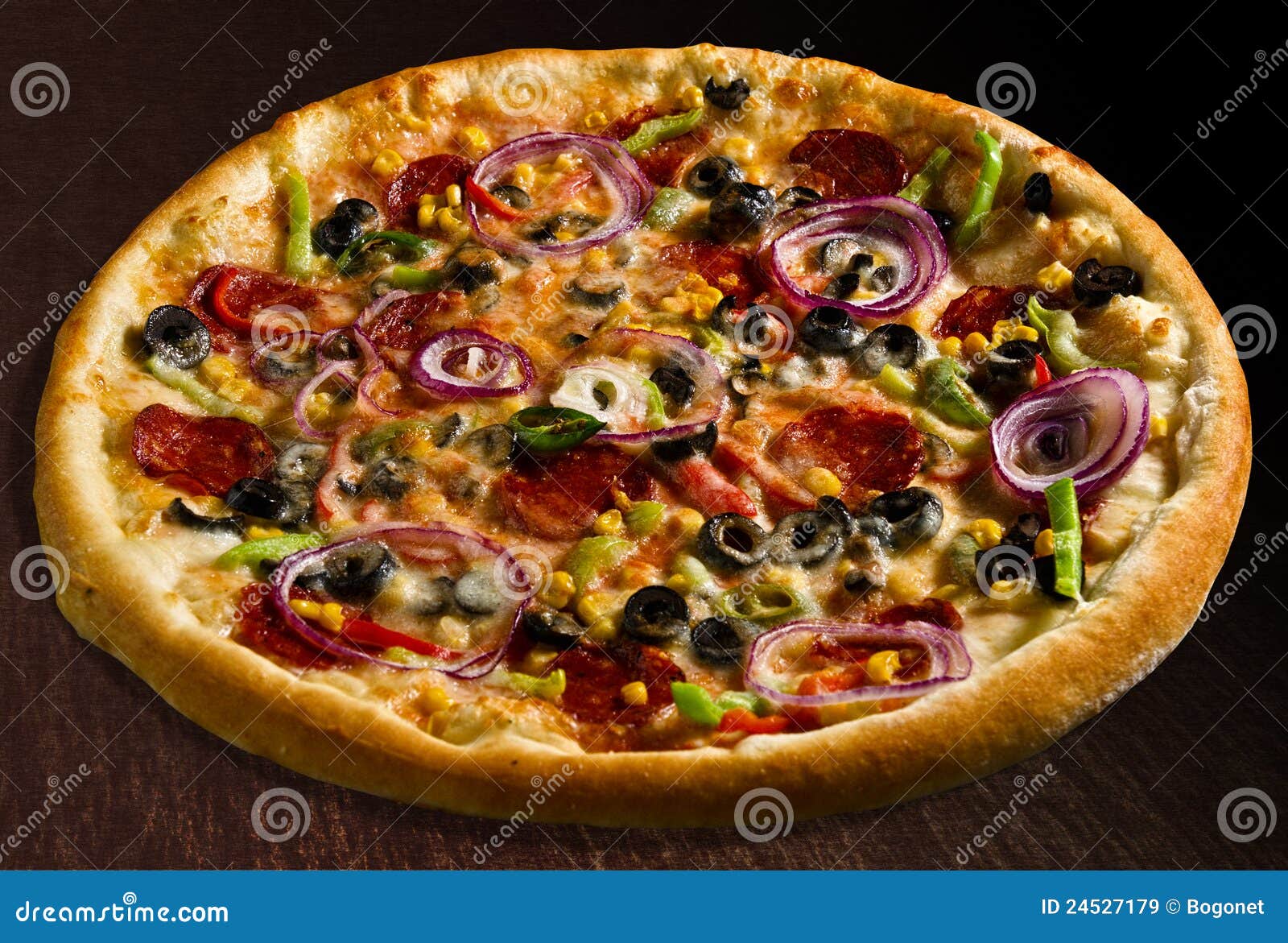 Pizza Messicana with Pepperoni,chili Pepper and on Stock Image Image