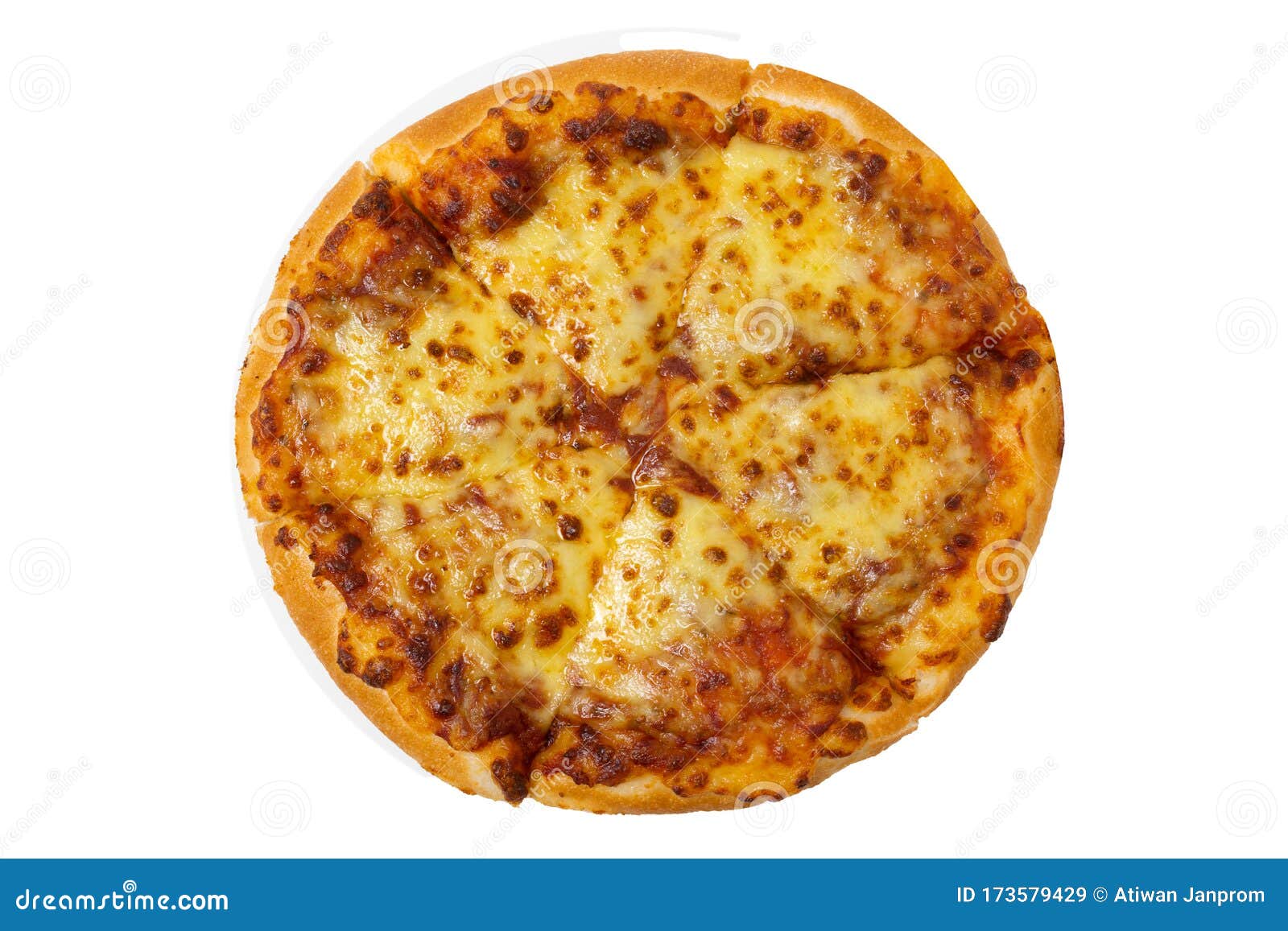 Pizza with Mozzarella Cheese,Cheddar Cheese Isolated on White