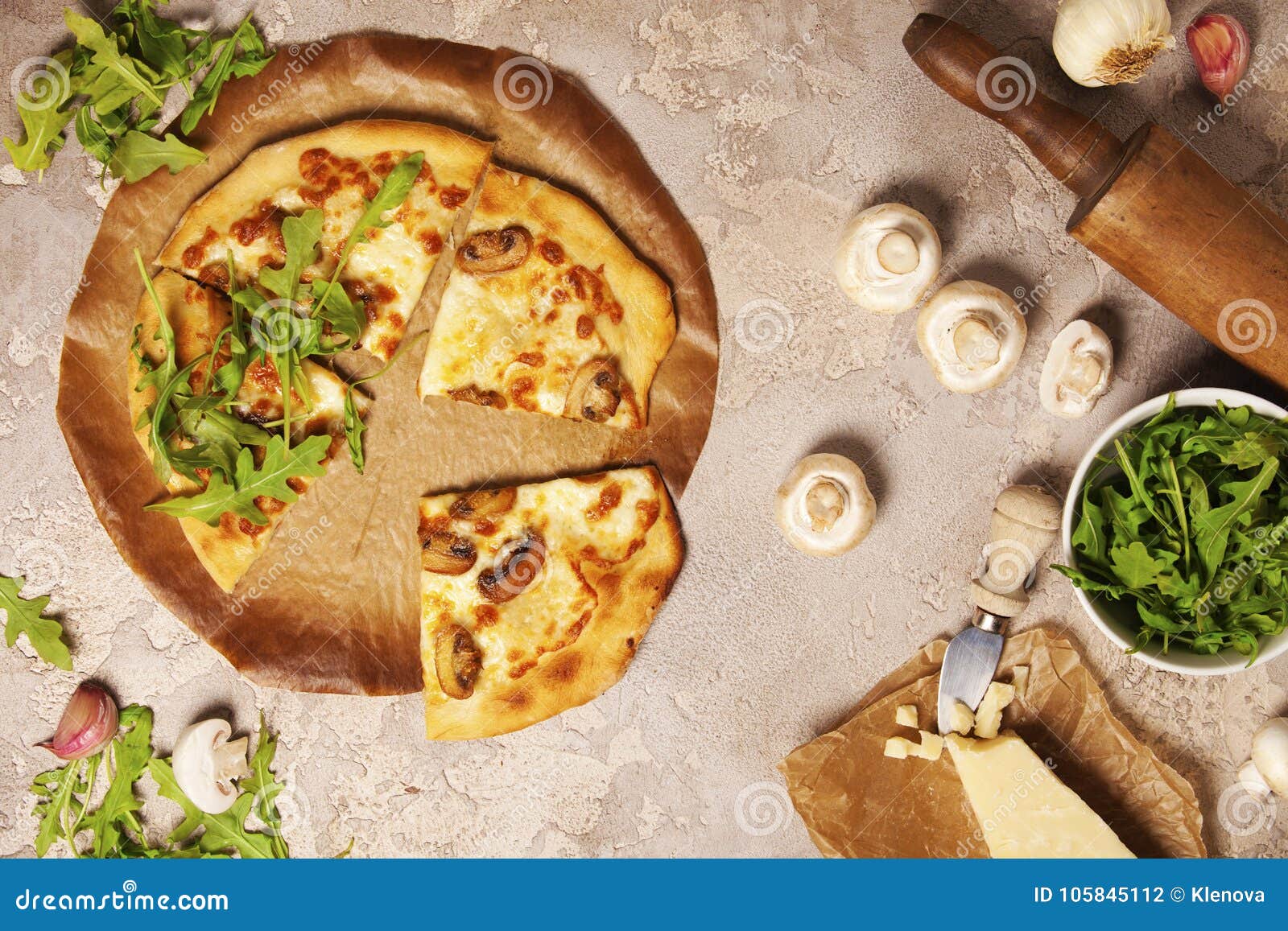 Pizza on Old Stone Background Stock Photo - Image of italy, homemade ...
