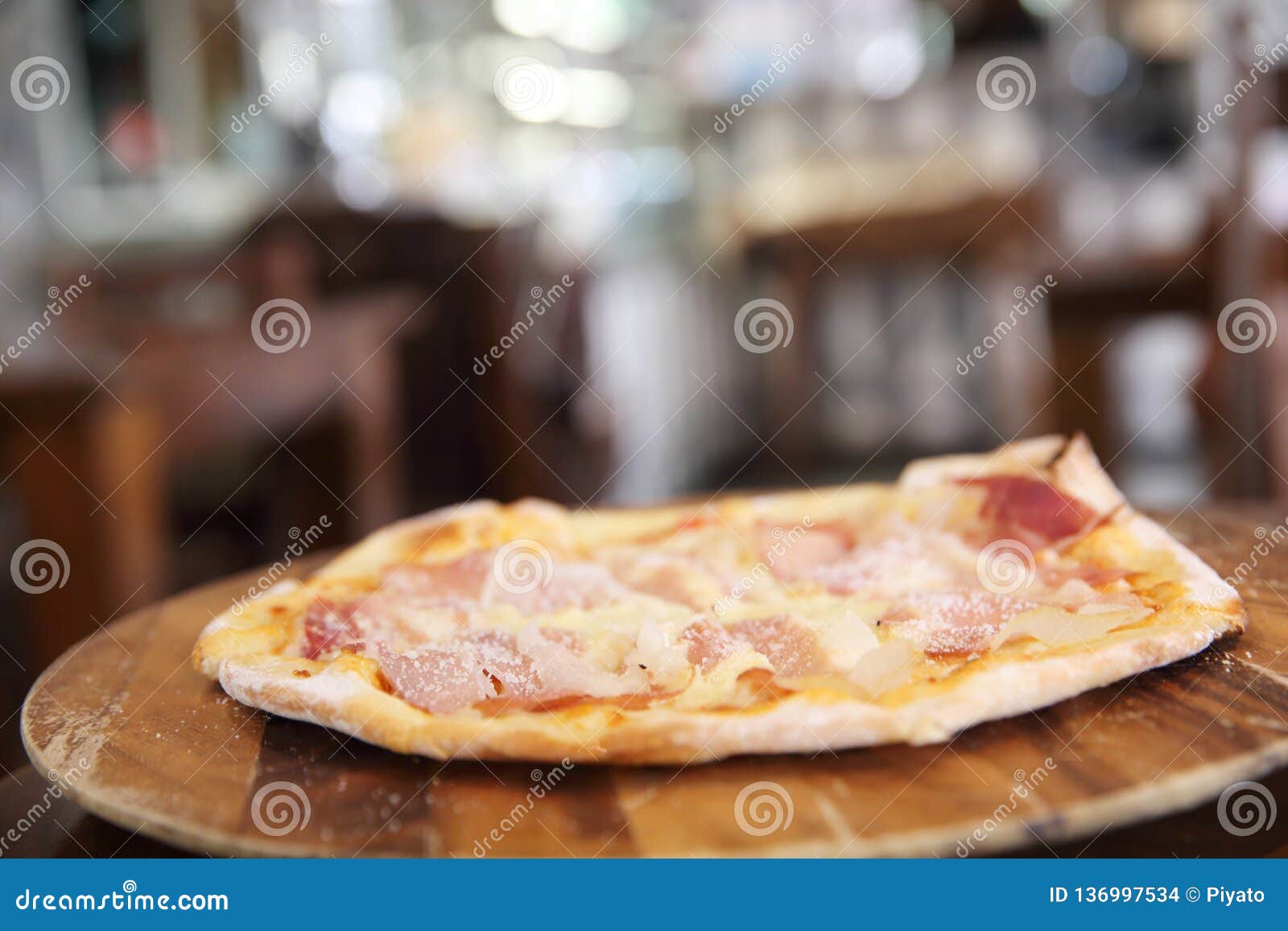 Pizza with parma ham stock photo. Image of delicious 136997534