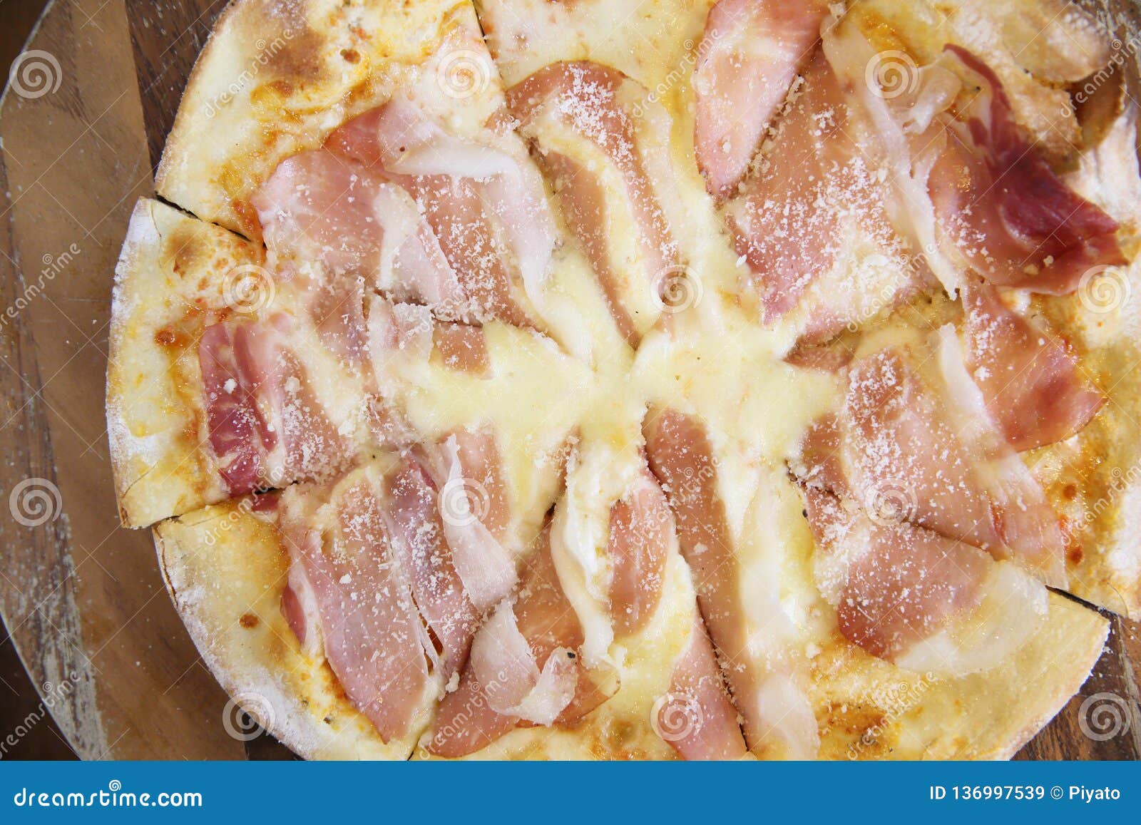 Pizza with parma ham stock image. Image of fast, gourmet 136997539