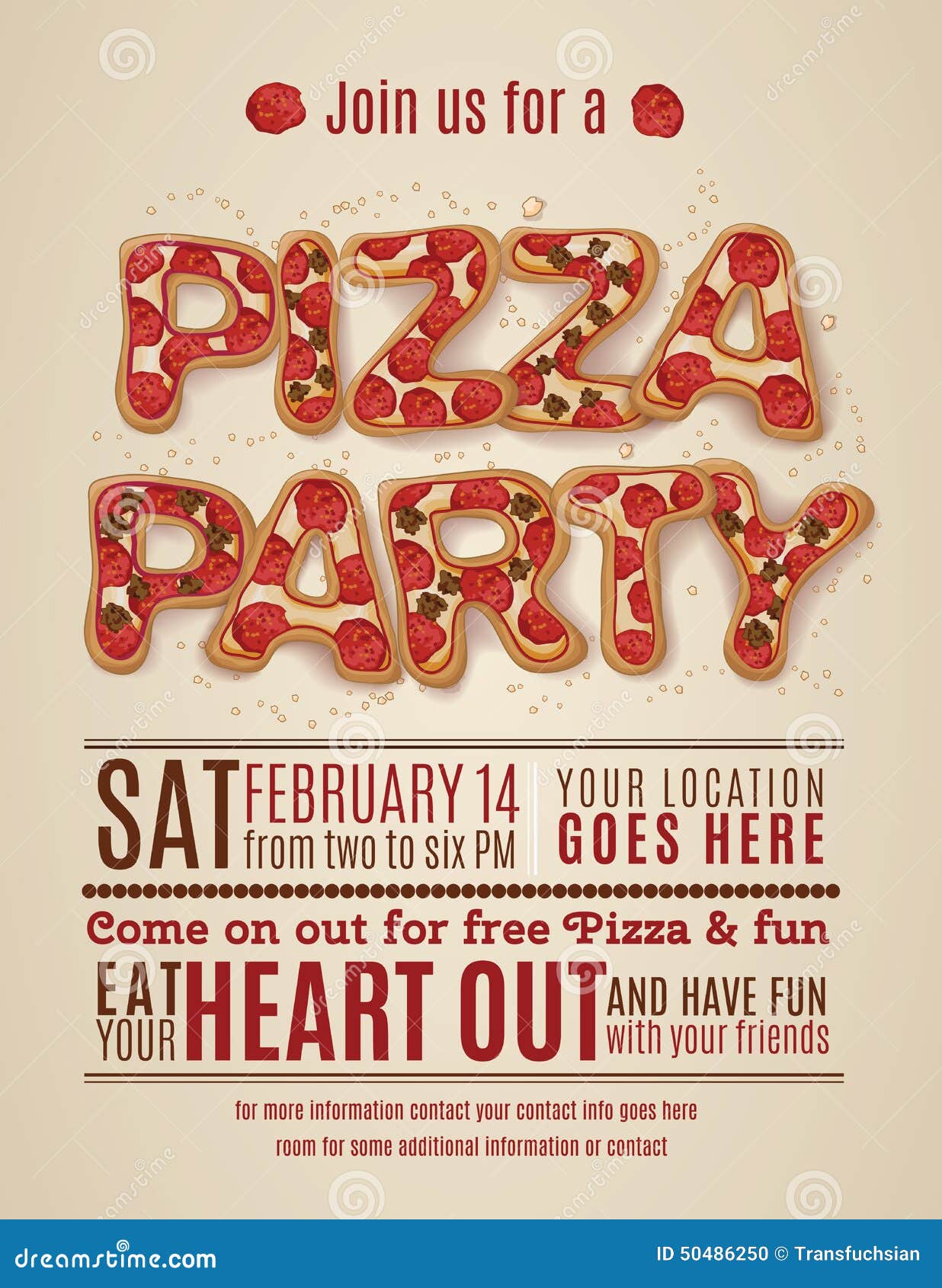 Pizza Party Stock Illustrationen, Vektoren, & Kliparts - 23,23 Inside Pizza Party Flyer Template Free