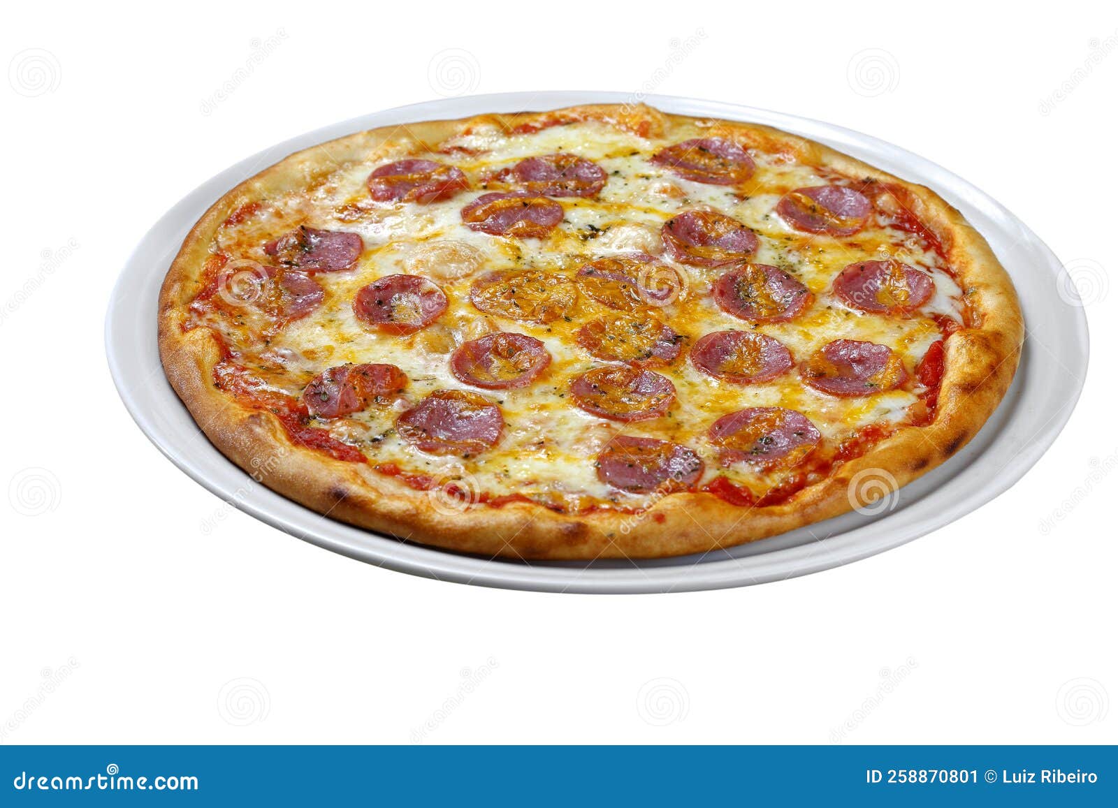 Pizza pepperoni food stock image. Image of dough, fattening 258870801