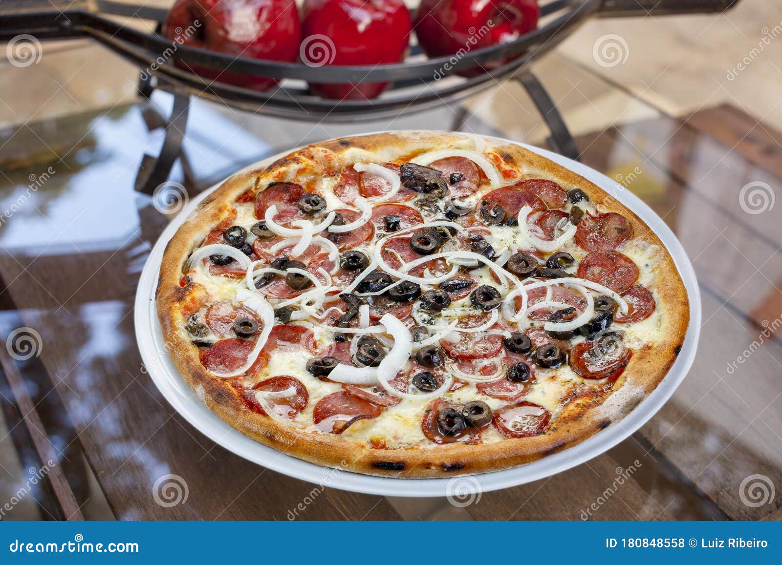 Pizza pepperoni food stock photo. Image of fattening 180848558