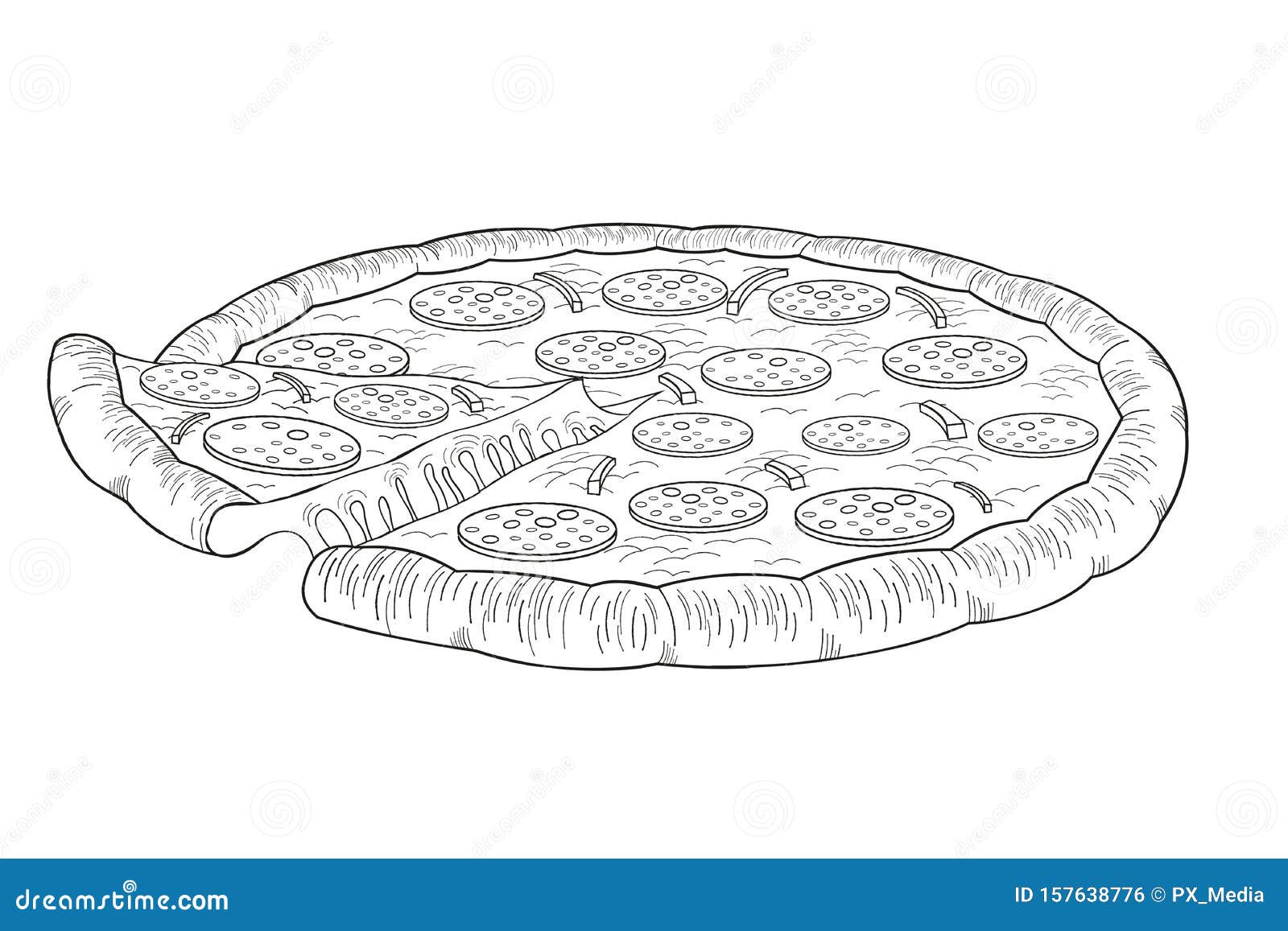 пицца пепперони раскраска фото 88