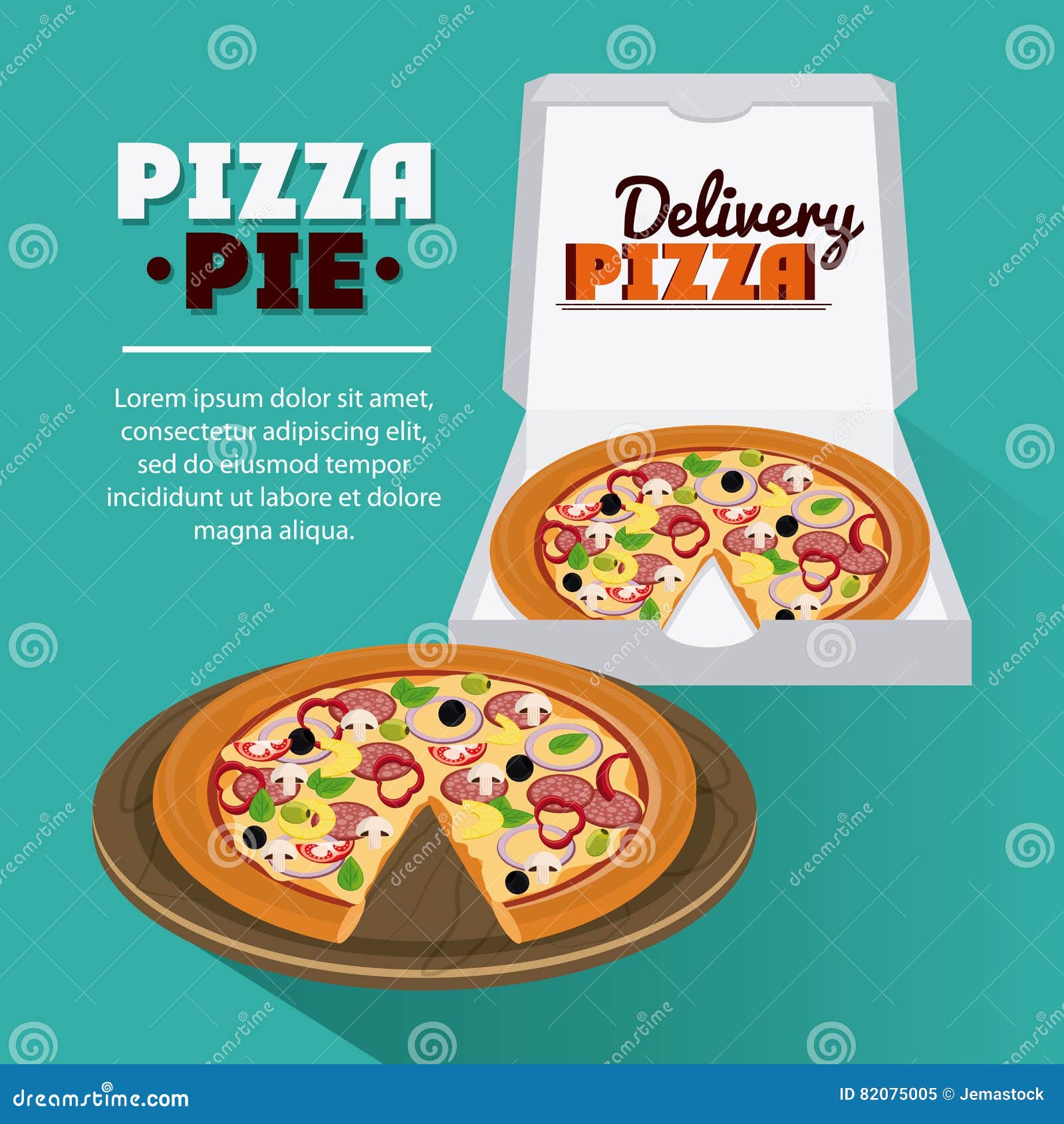 Pizza box design unwrap fastfood package Vector Image