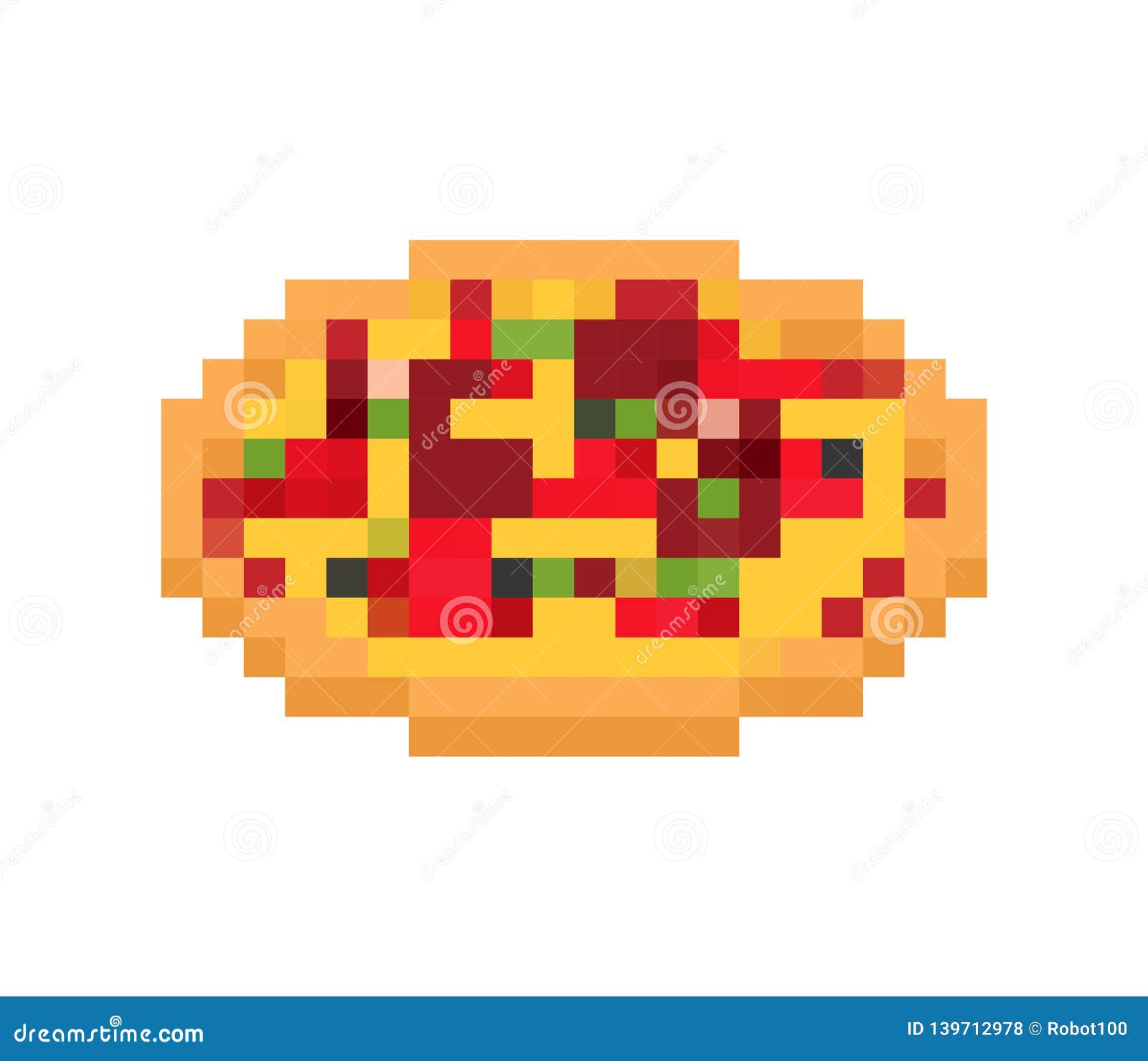 pixel arte ilustração pizza. pixelizada pizza. pizza velozes Comida ícone  pixelizada para a pixel arte jogos e ícone para local na rede Internet e  vídeo jogo. velho escola retrô. 27517974 Vetor no