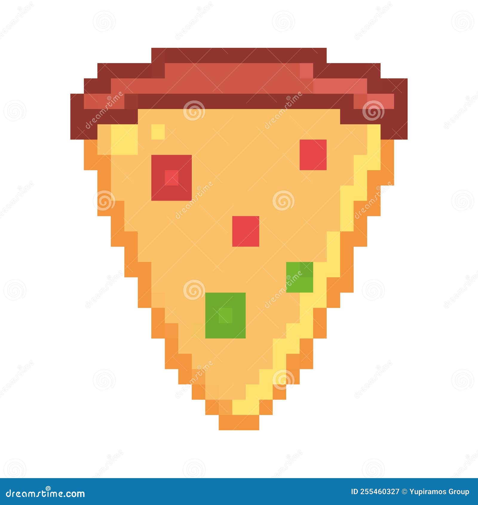 Pizza pixel art piece is pixelated fast Royalty Free Vector