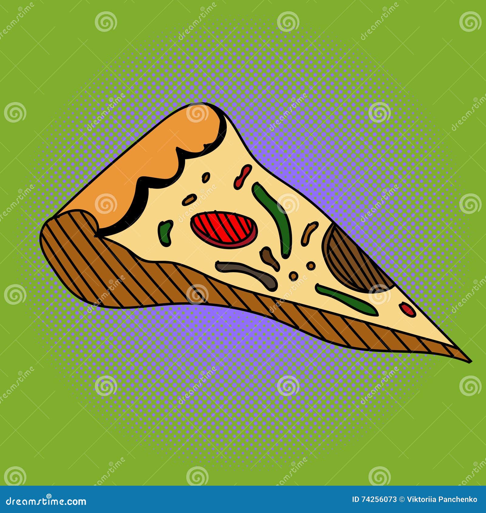 Pizza Pop Art Vector Illustration Stock Vector Illustration of