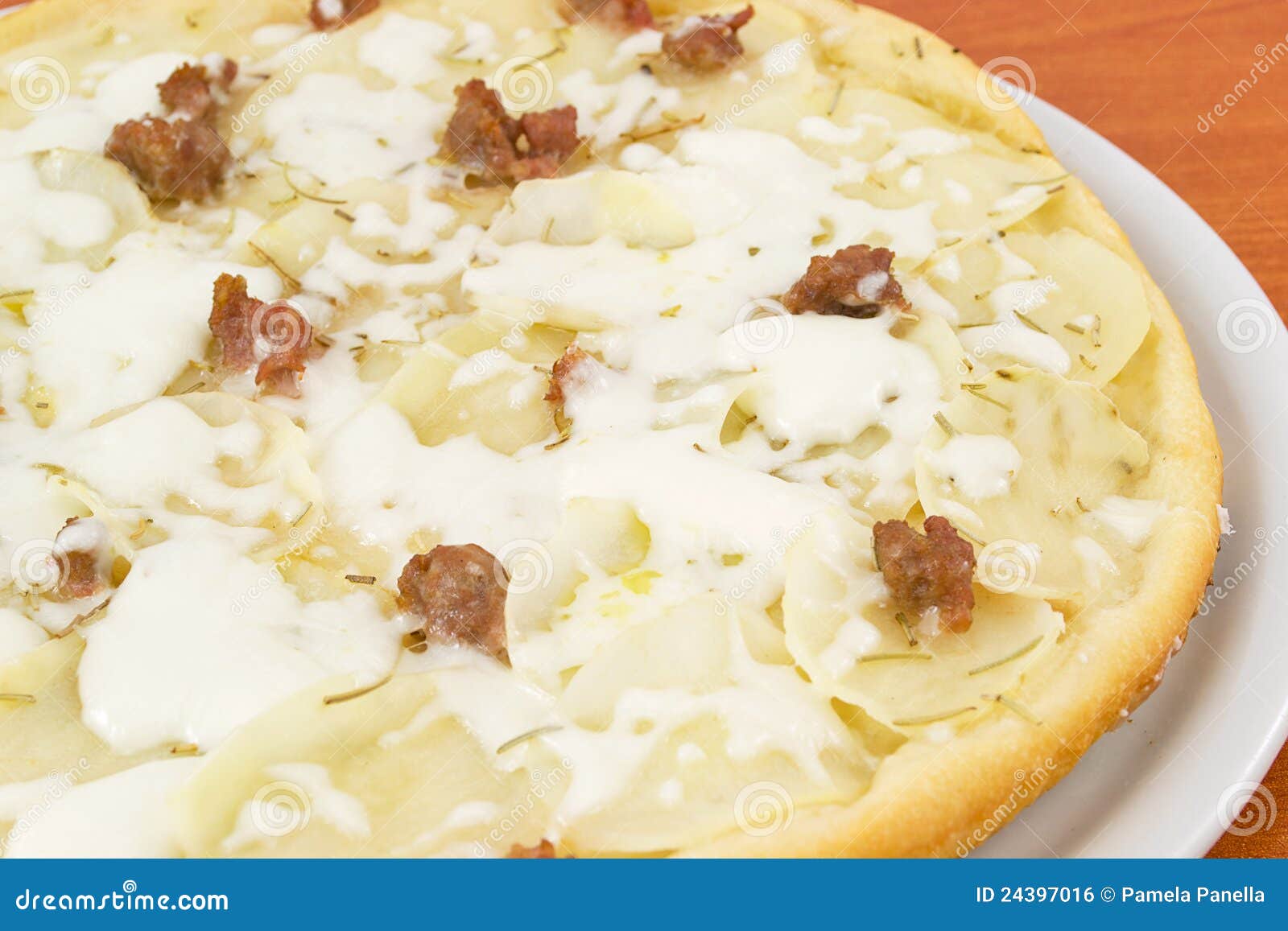 Pizza with Potatoes and Sausage Stock Photo Image of potatoes, pasta