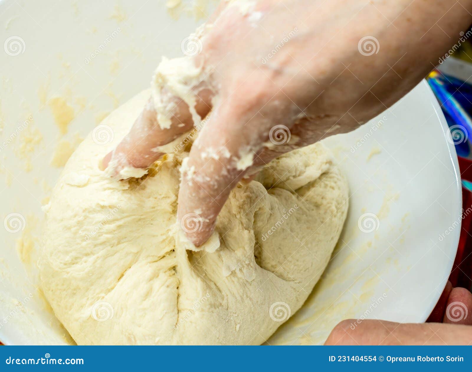Pizza Prepare Dough Hand Topping Stock Photo Image of human, hands 231404554