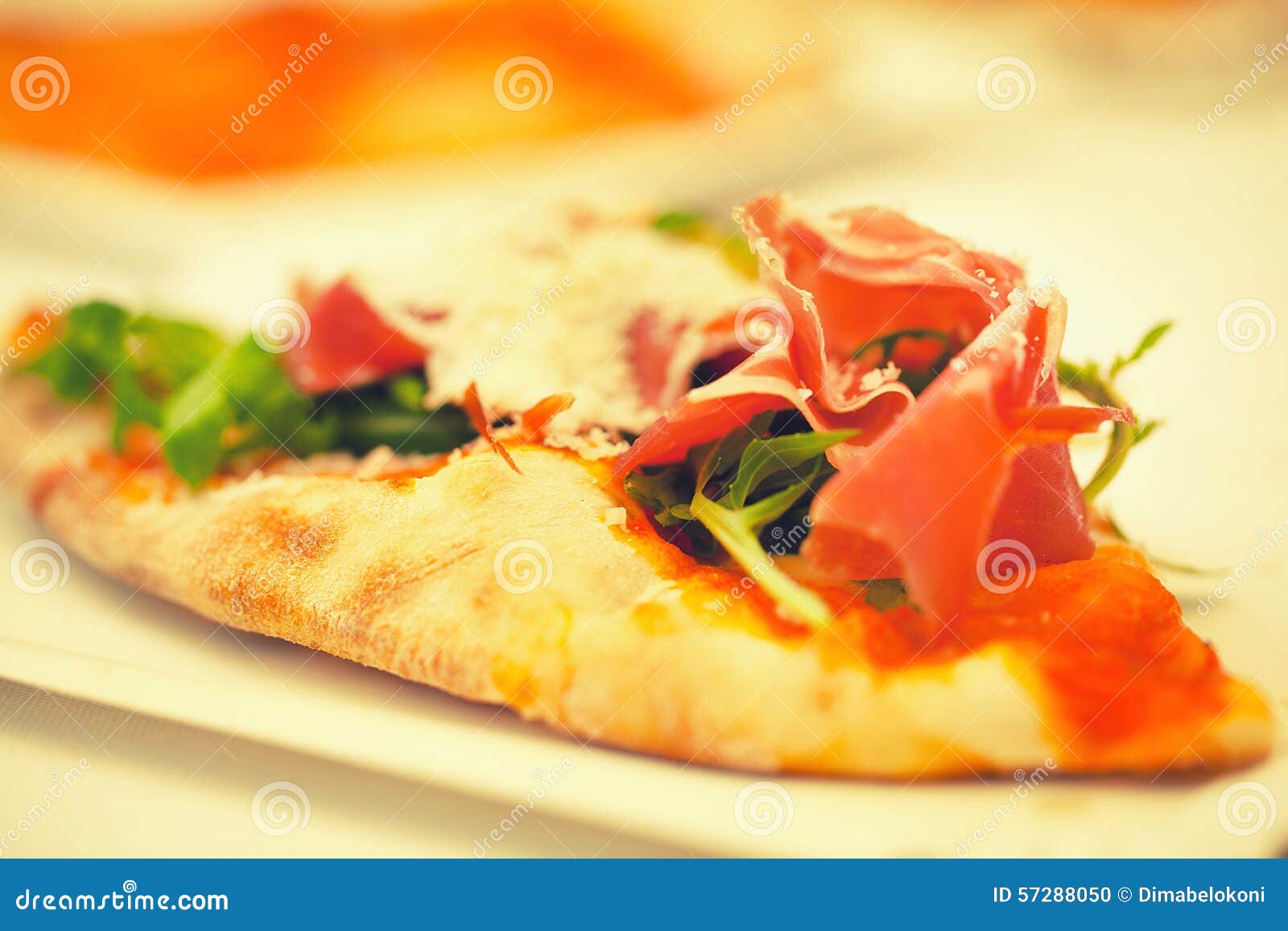 Pizza with prosciutto stock photo. Image of parmesan 57288050