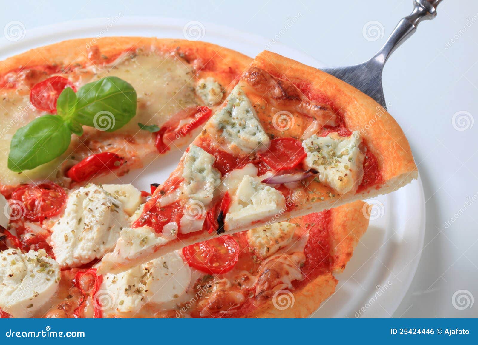 Pizza quattro formaggi stock photo. Image of cheese, meal - 25424446